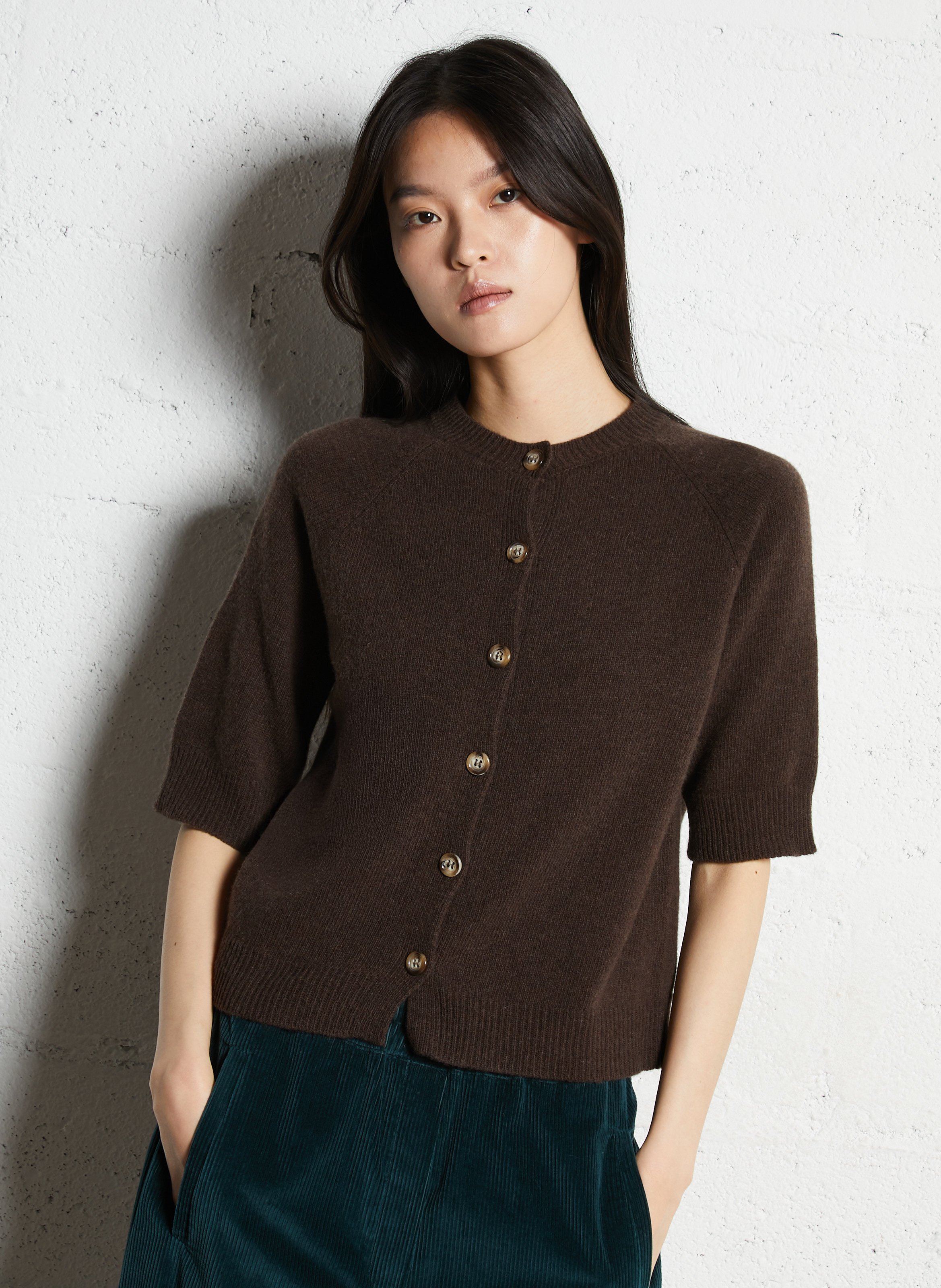 Straight-fit vest van wolmix SUZIE WINKLE Bruin