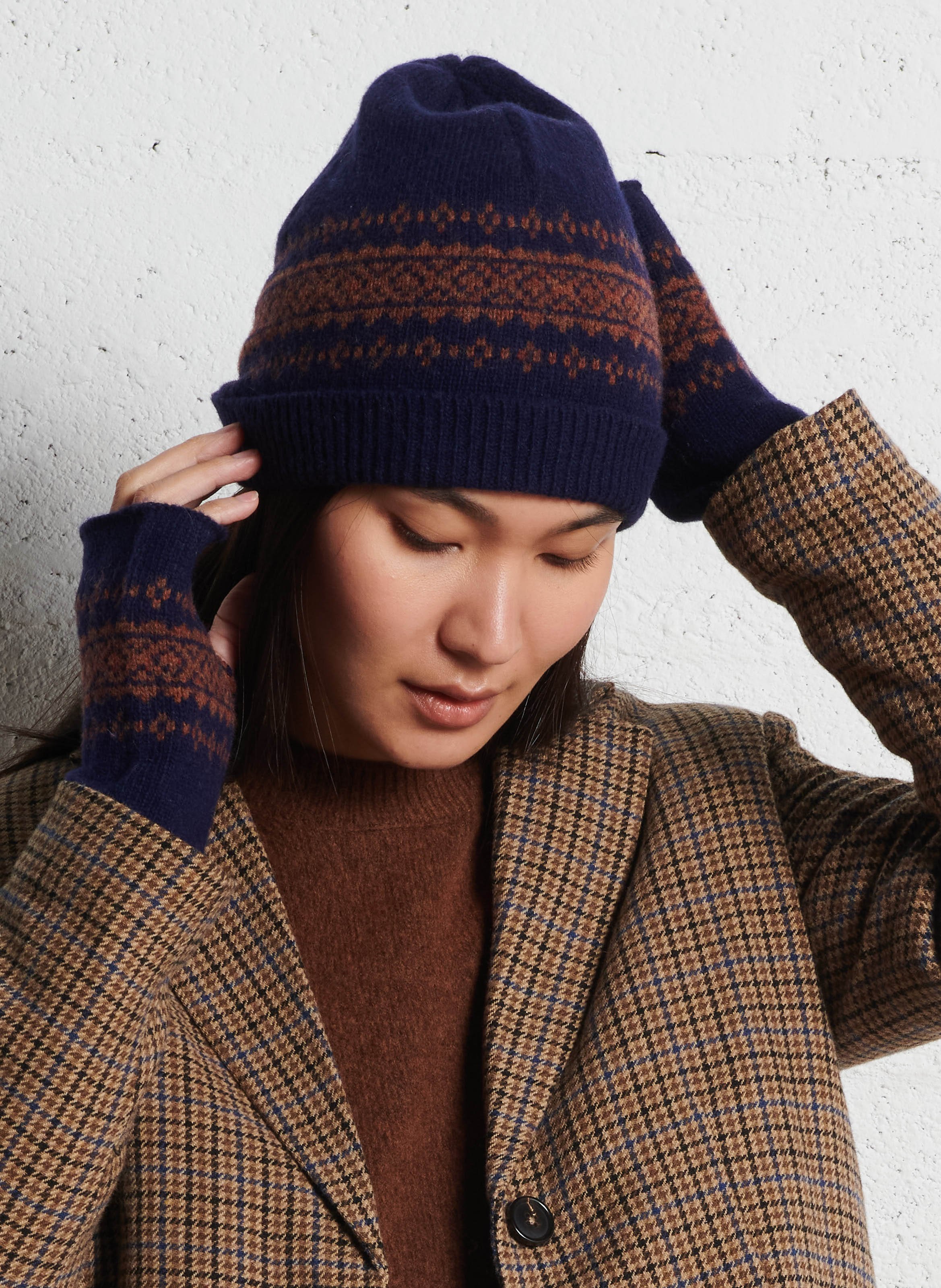 Mitaines en laine mélangée NICE THINGS Bleu