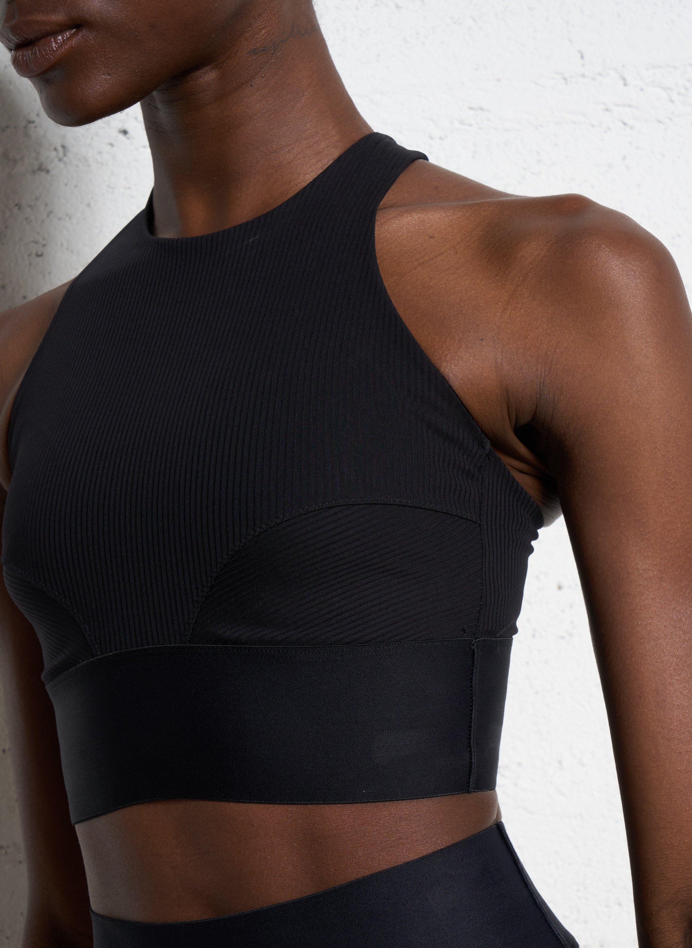 Brassière côtelée à découpes REPETTO Noir