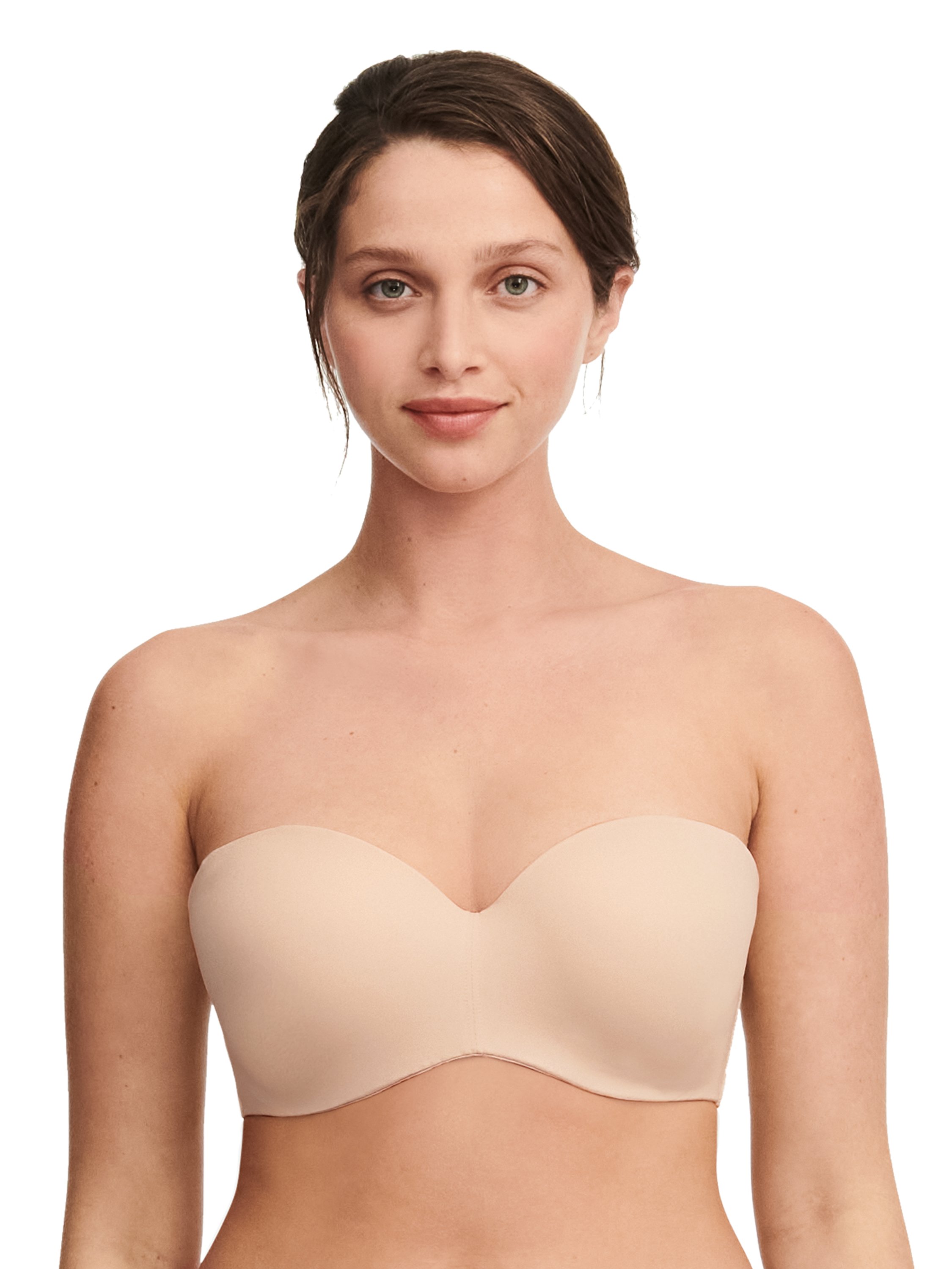 Bandeau bra with cups and removable straps CHANTELLE Beige