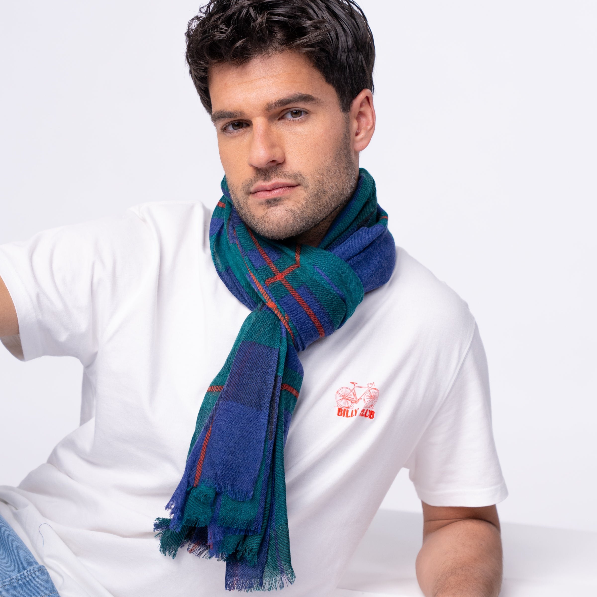 Floaty wool scarf BILLYBELT Blue