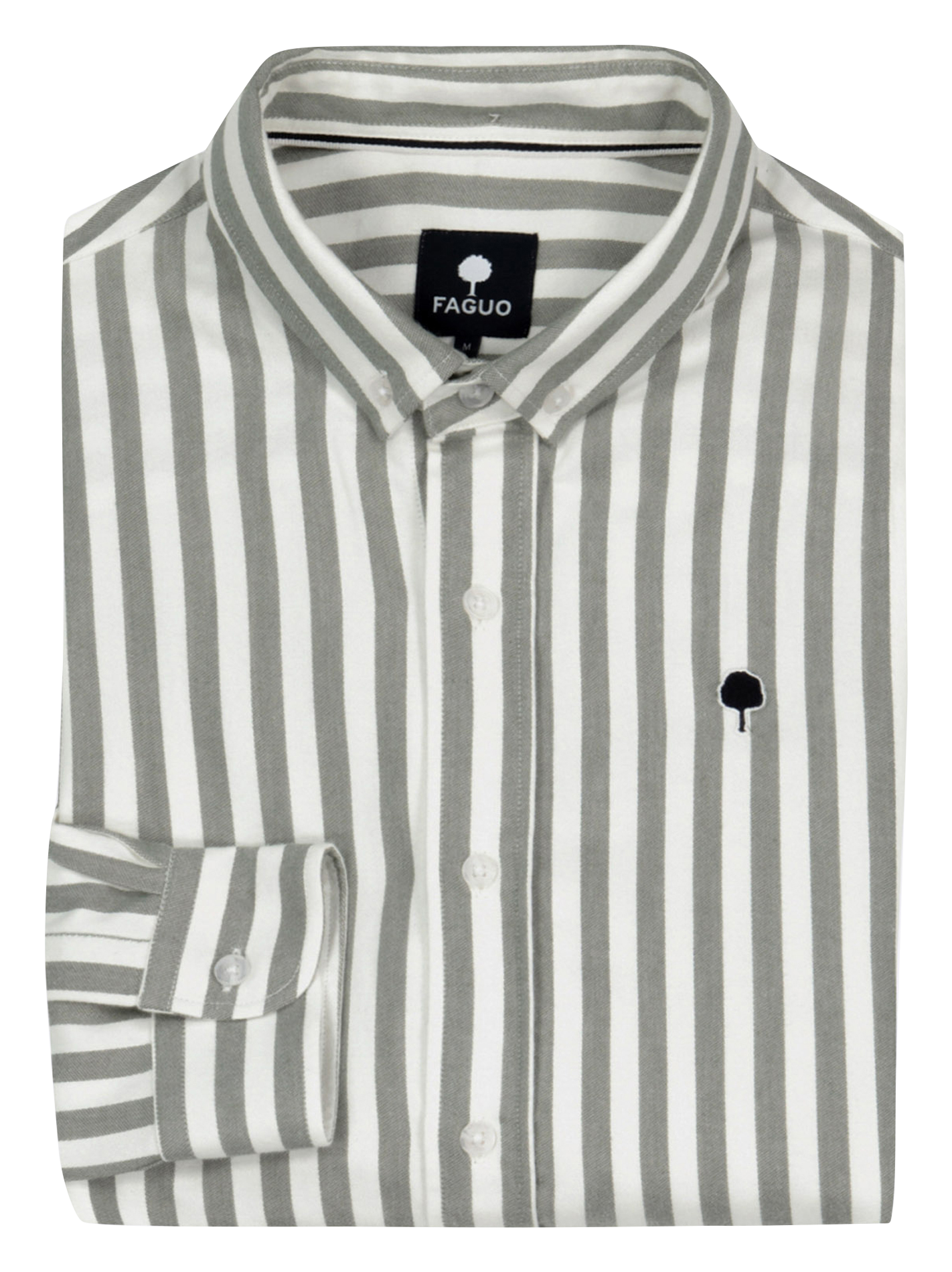 Chemise col classique en coton FAGUO Kaki