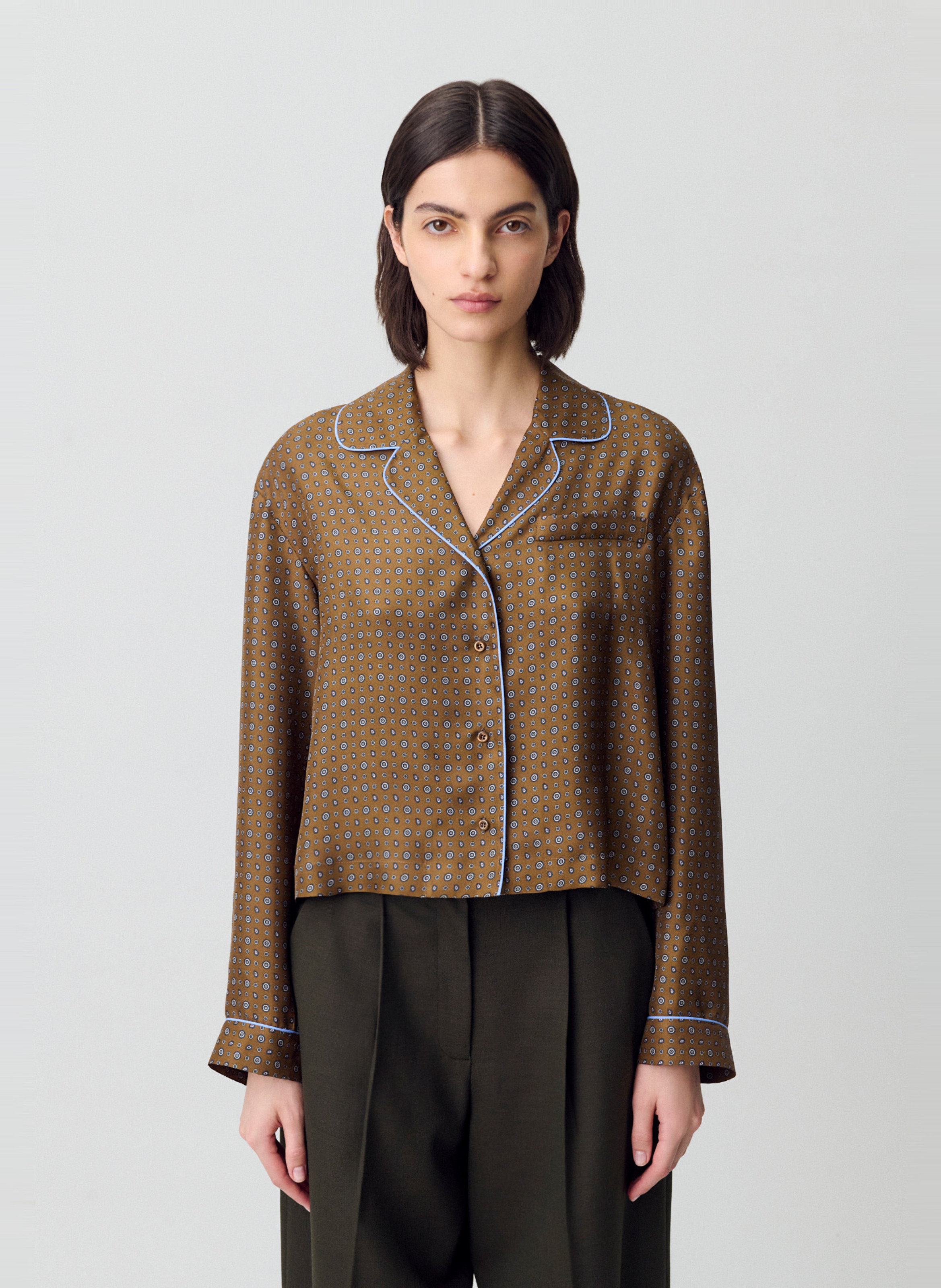 Printed straight shirt CLAUDIE PIERLOT Brown