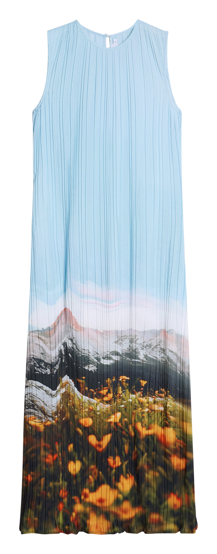 Robe midi imprimée plissée DESIGUAL Bleu