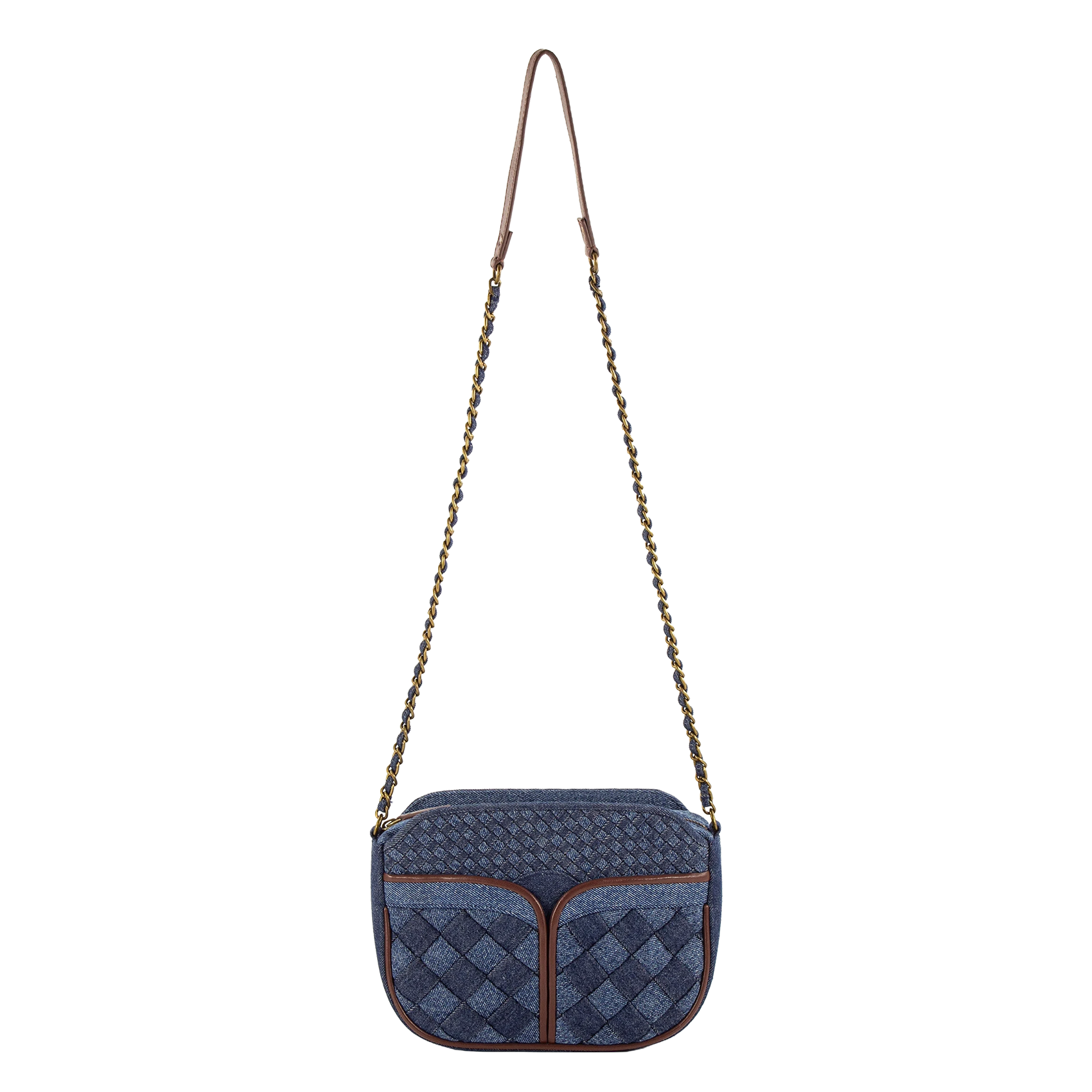 Sac bandoulière tressé en denim SESSUN Bleu