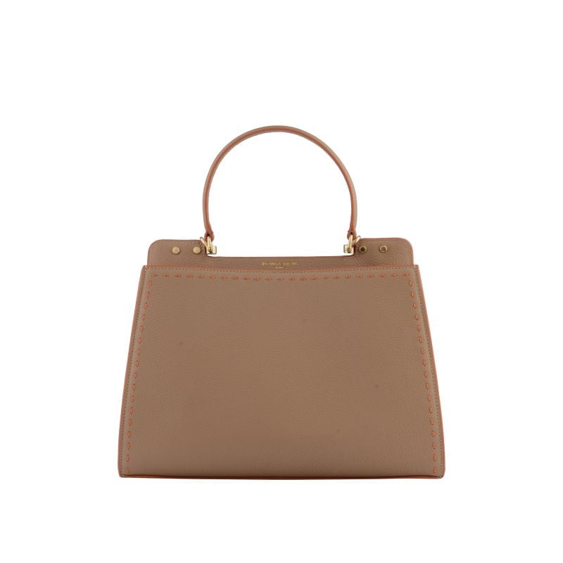 Handbag - cowhide leather POURCHET Brown