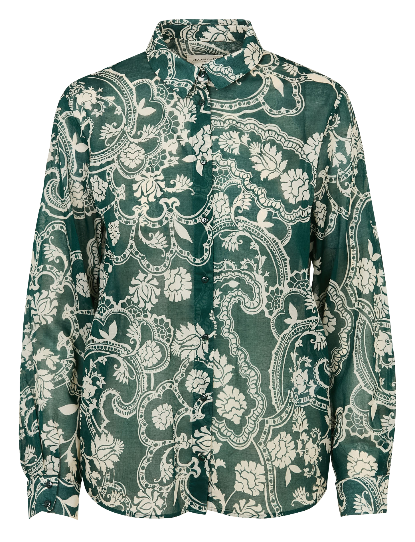 Chemise droite imprimée en coton MAISON 123 Vert