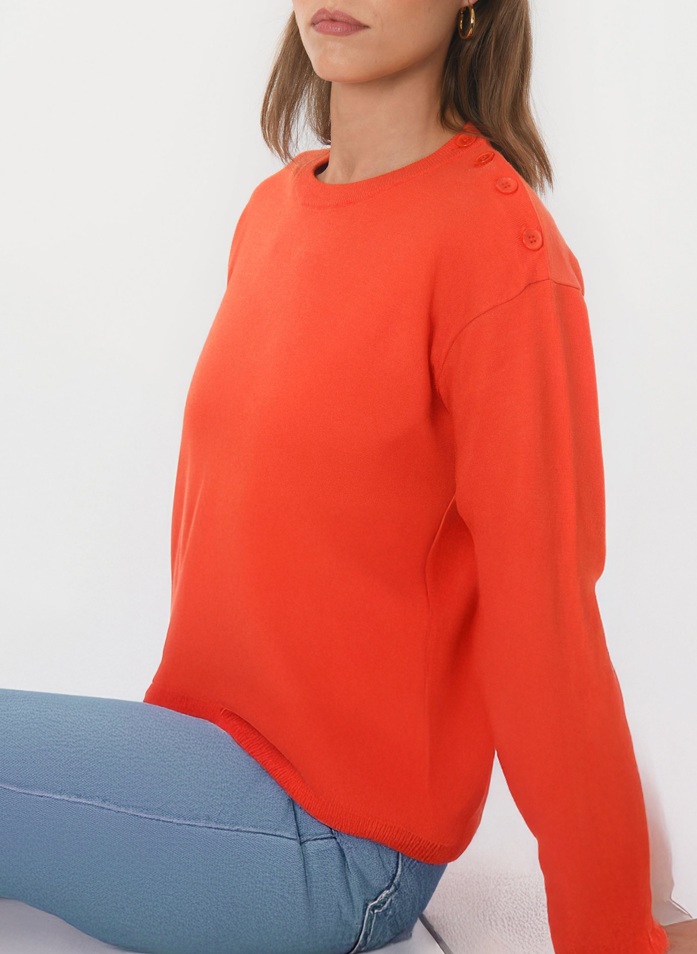 Kurzärmliger Pullover mit Rundhalsausschnitt KOOKAI Orange