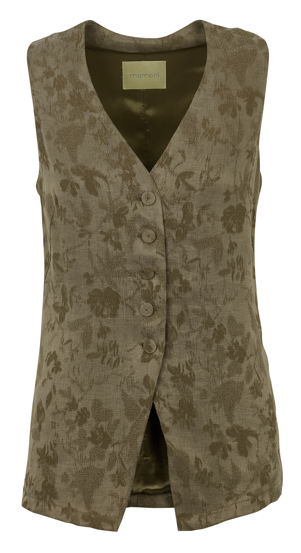 Gilet jacquard cintré col V  MOMONI Vert