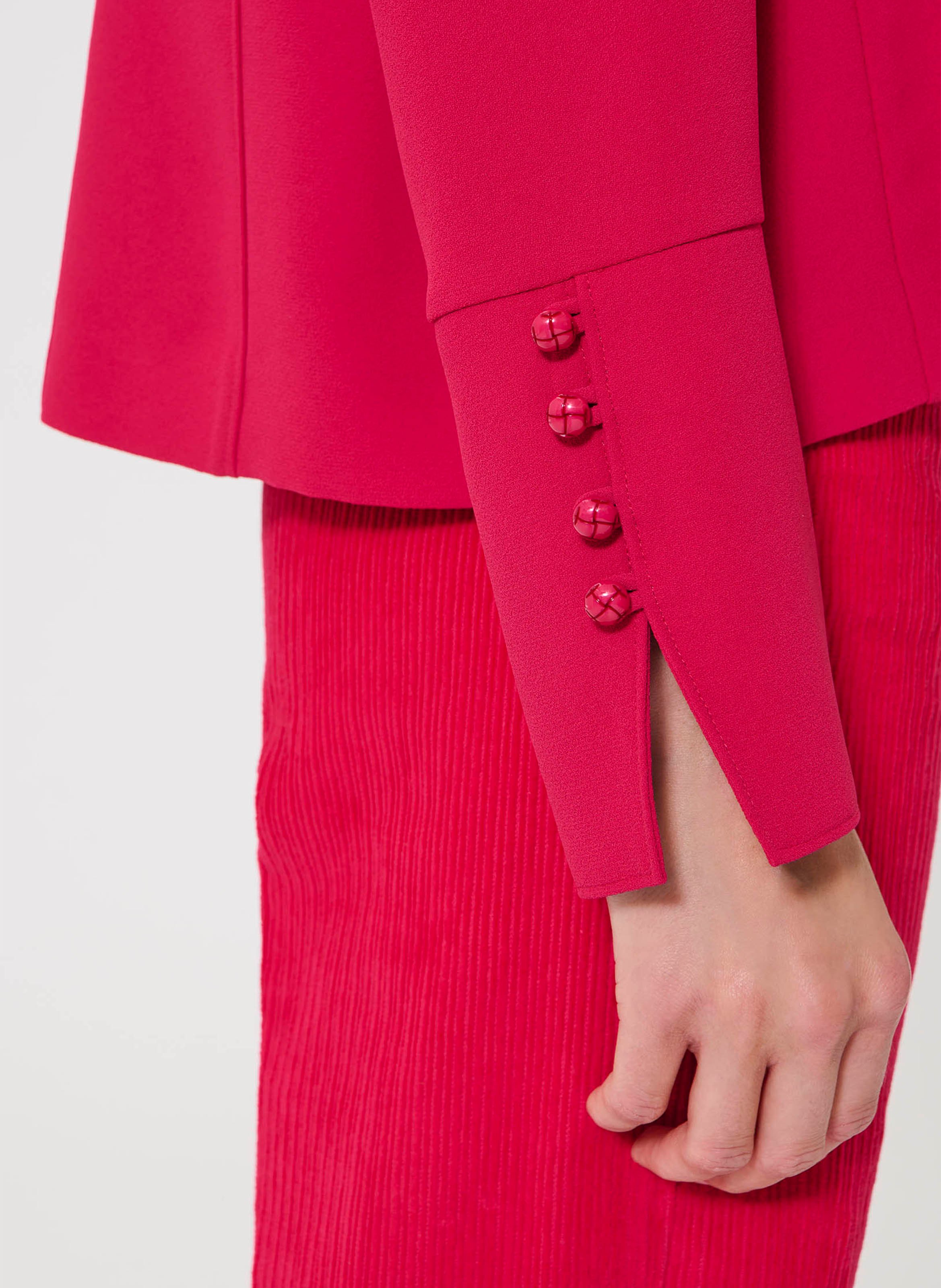 Top col polo manches longues uni TARA JARMON Rouge