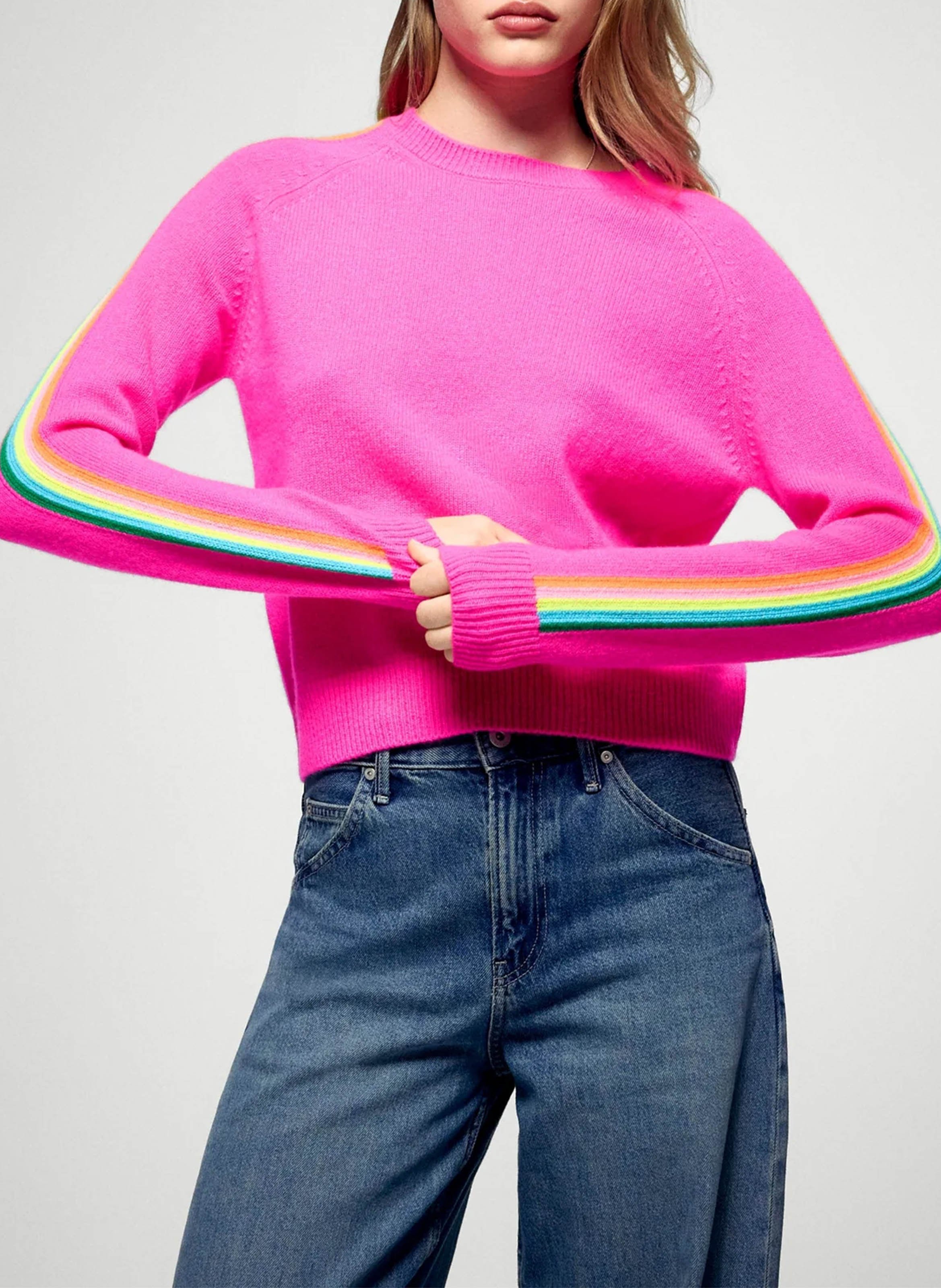 Oversized round neck cashmere sweater FROM FUTURE Pink