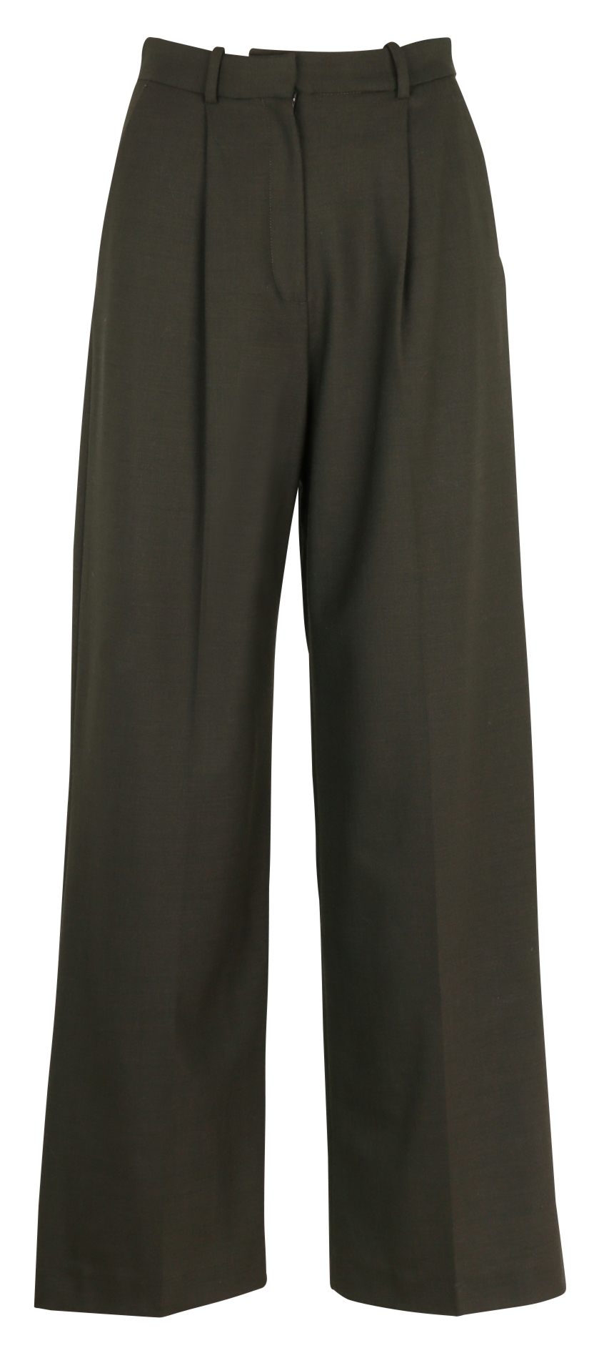 Pantalon évasé taille haute en laine mélangée CLAUDIE PIERLOT Kaki