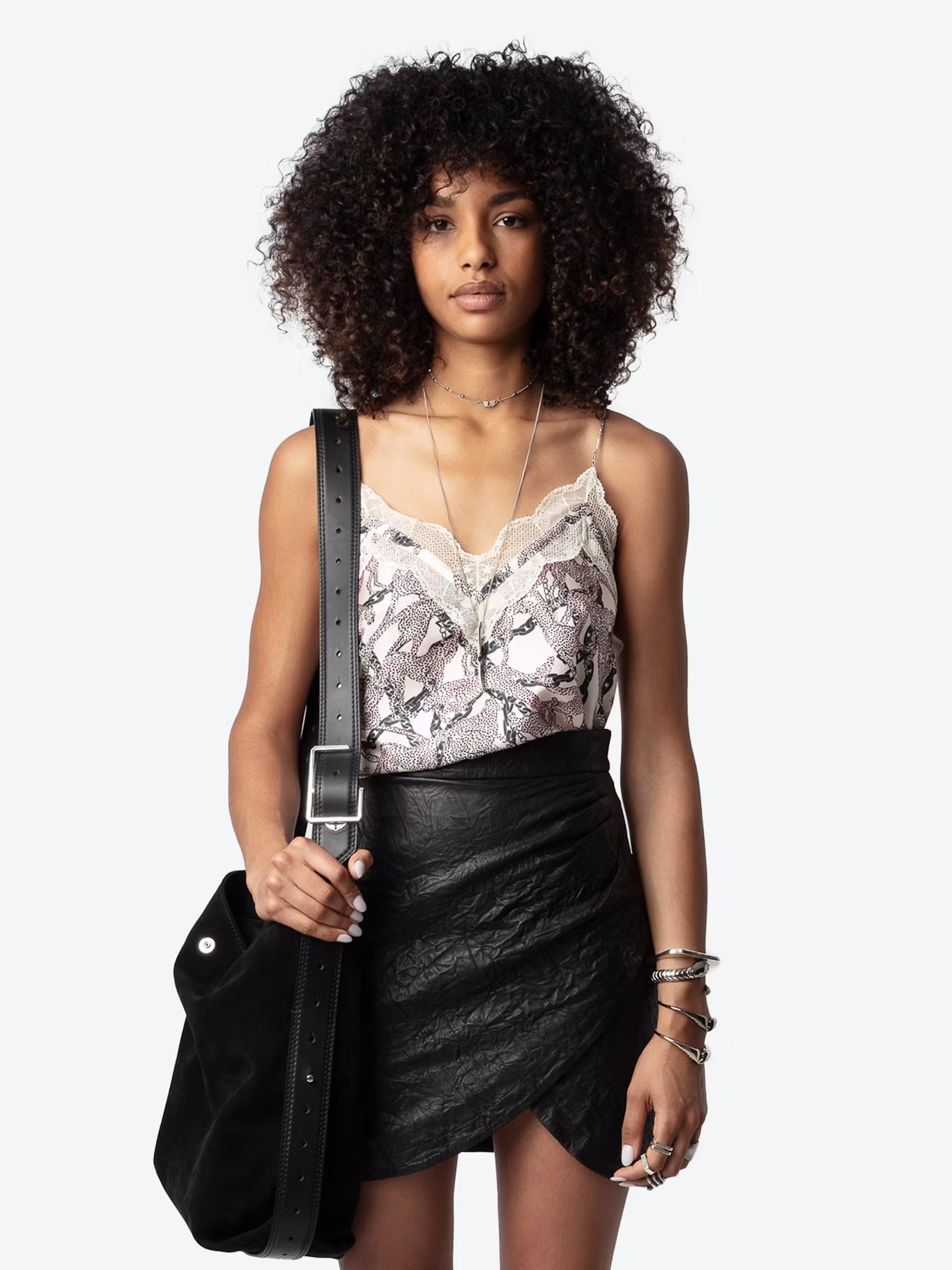 Caraco en soie imprimé ZADIG&VOLTAIRE Blanc