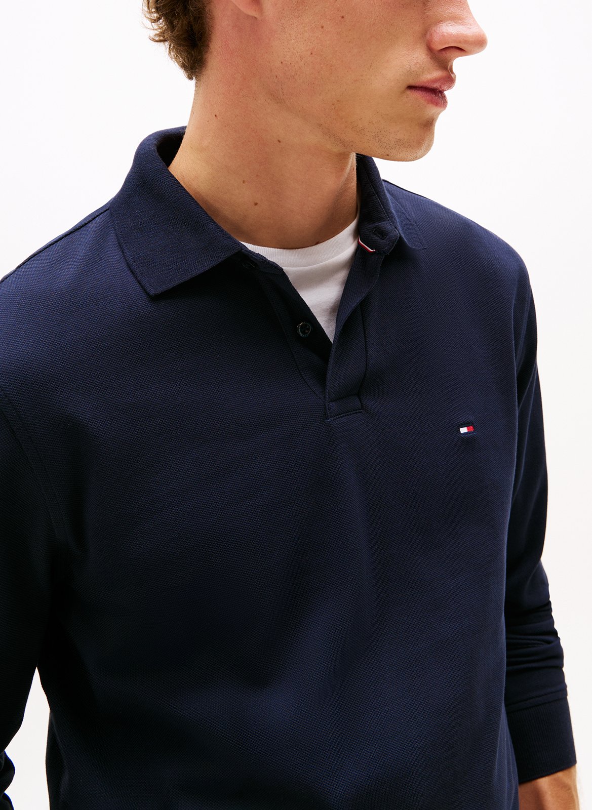 Polo regular-fit en coton bio mélangé  TOMMY HILFIGER Bleu
