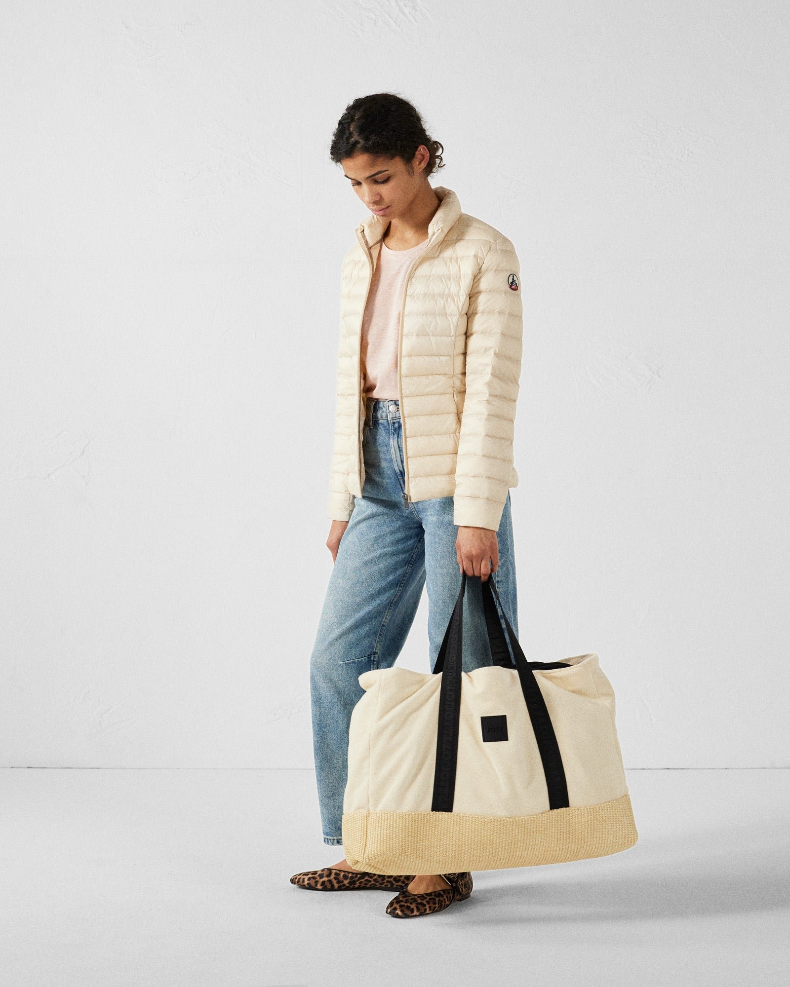 Grand totebag bimatière harmony JOTT Blanc