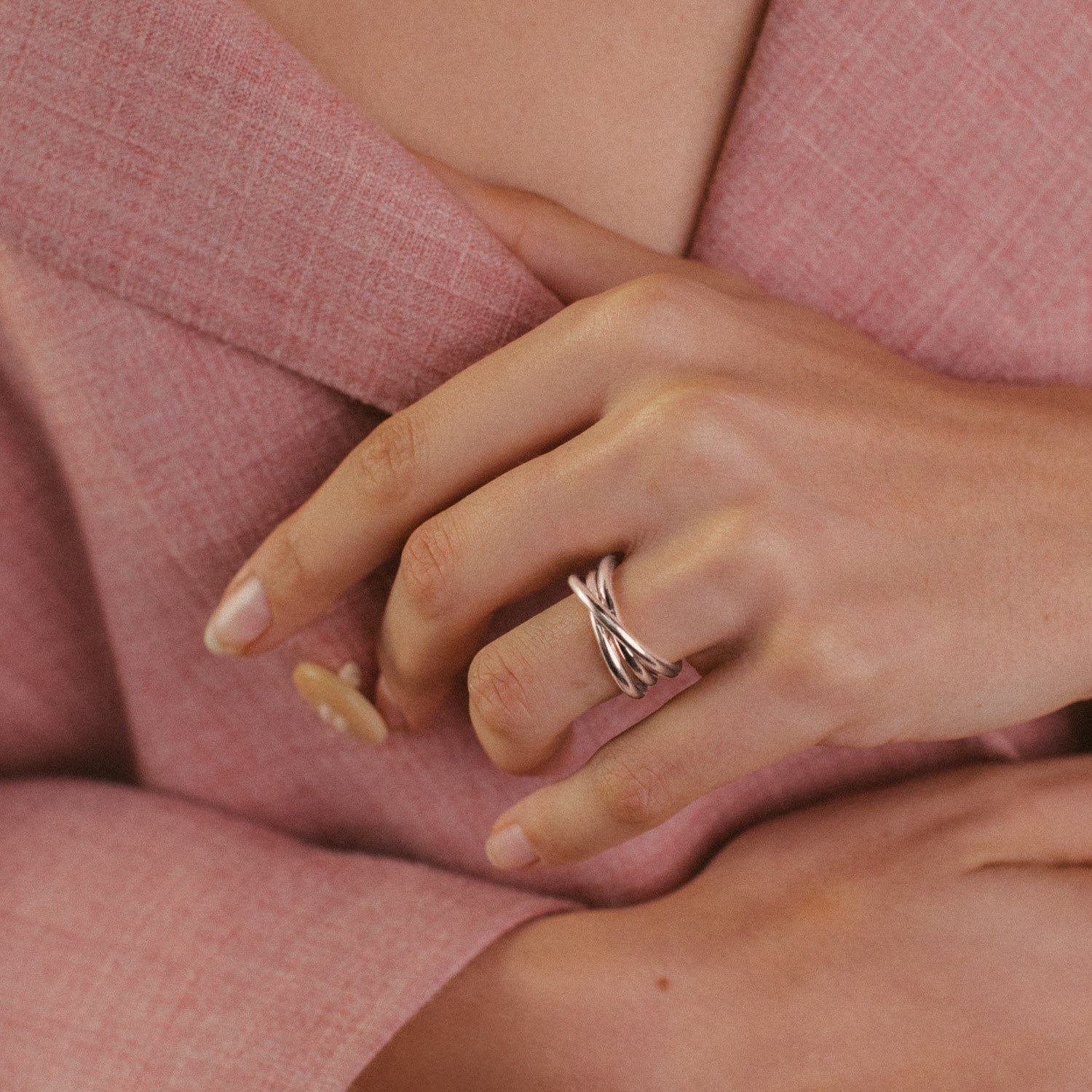 Three-ring gold-plated ring MAYRENA Silver