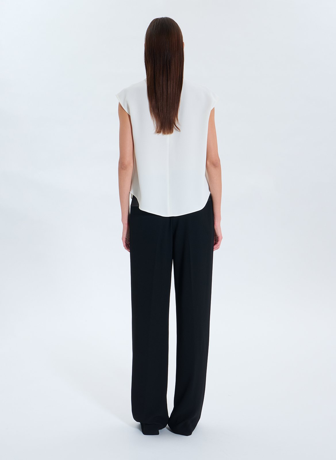 High-neck draped top ZAPA White