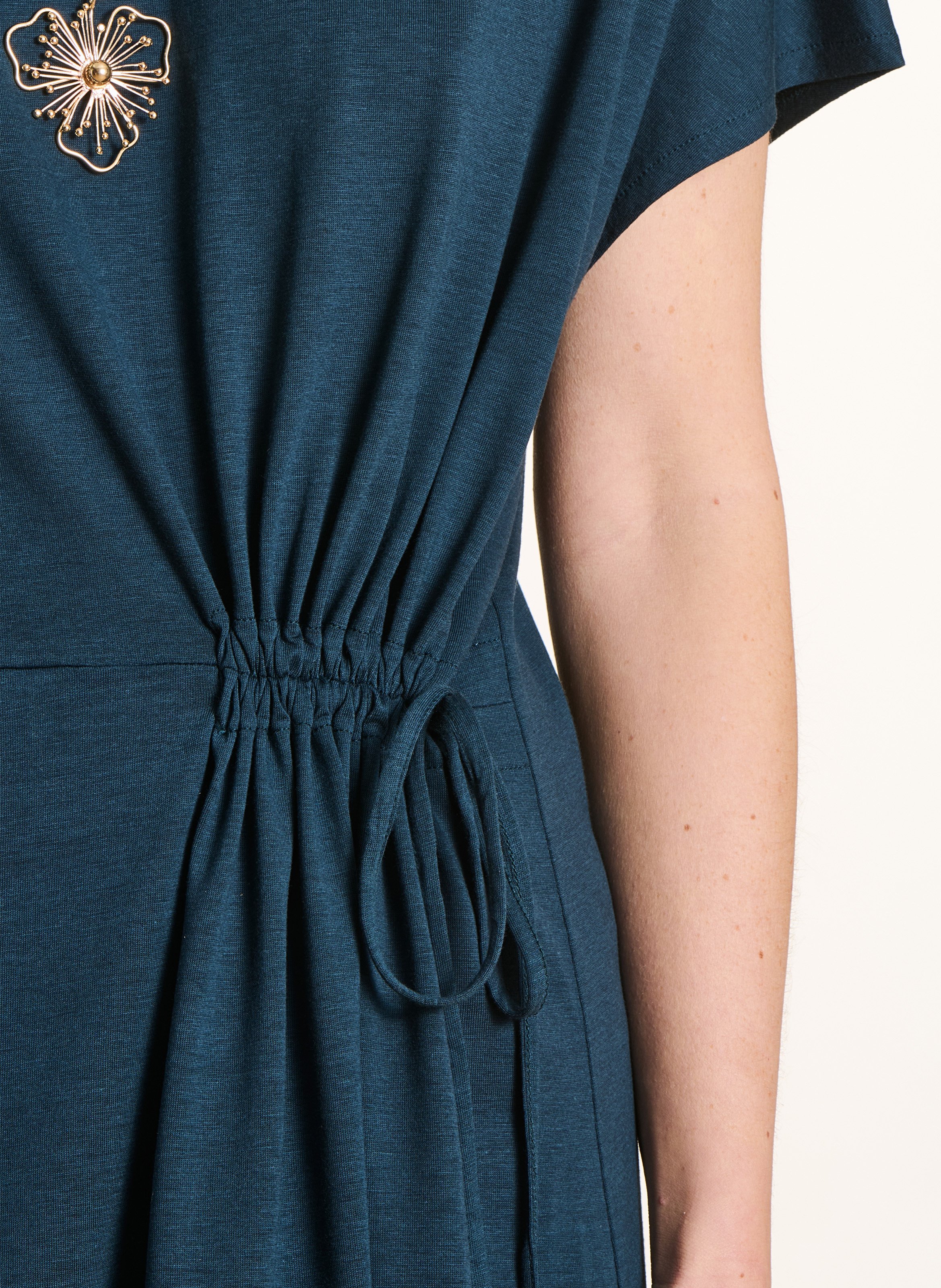 Robe tee-shirt col rond LA FEE MARABOUTEE Vert