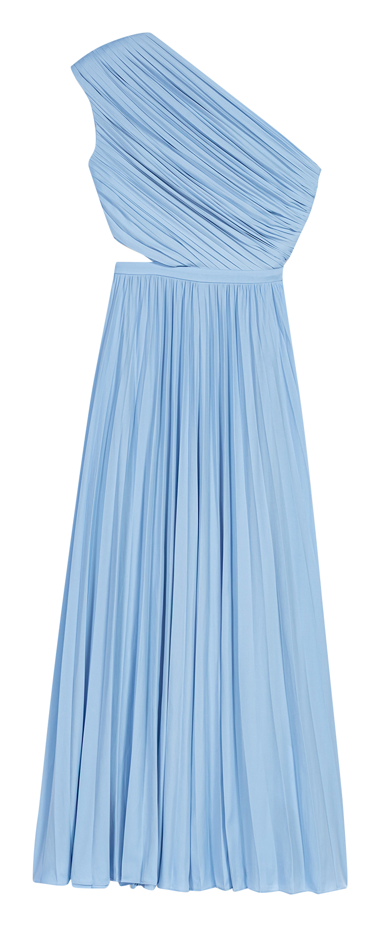 Lange, asymmetrische jurk met uitlopende rok MAJE Blauw