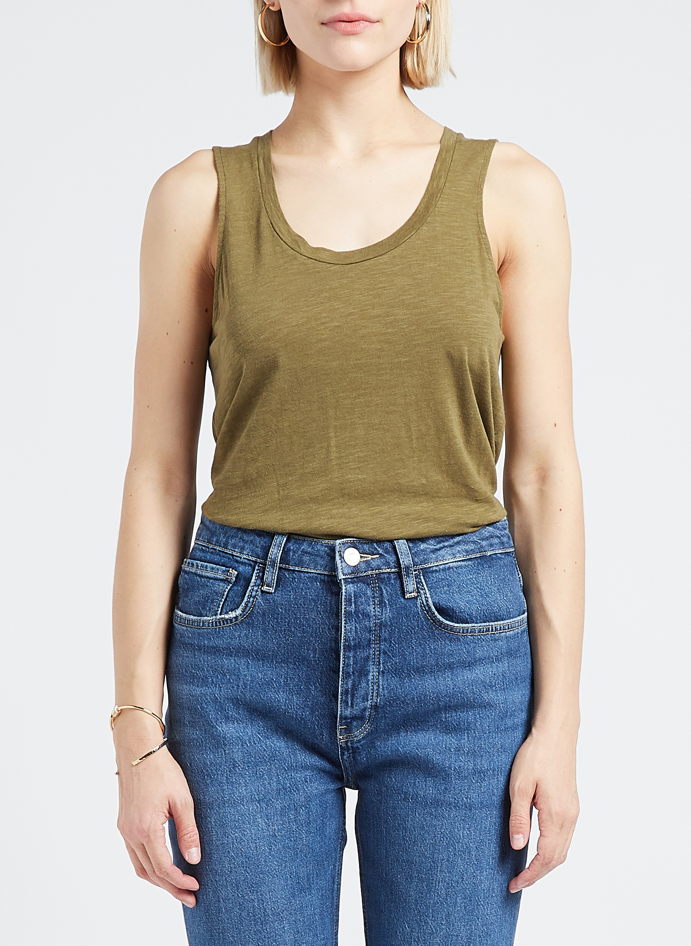 Débardeur à col rond en coton mélangé AMERICAN VINTAGE