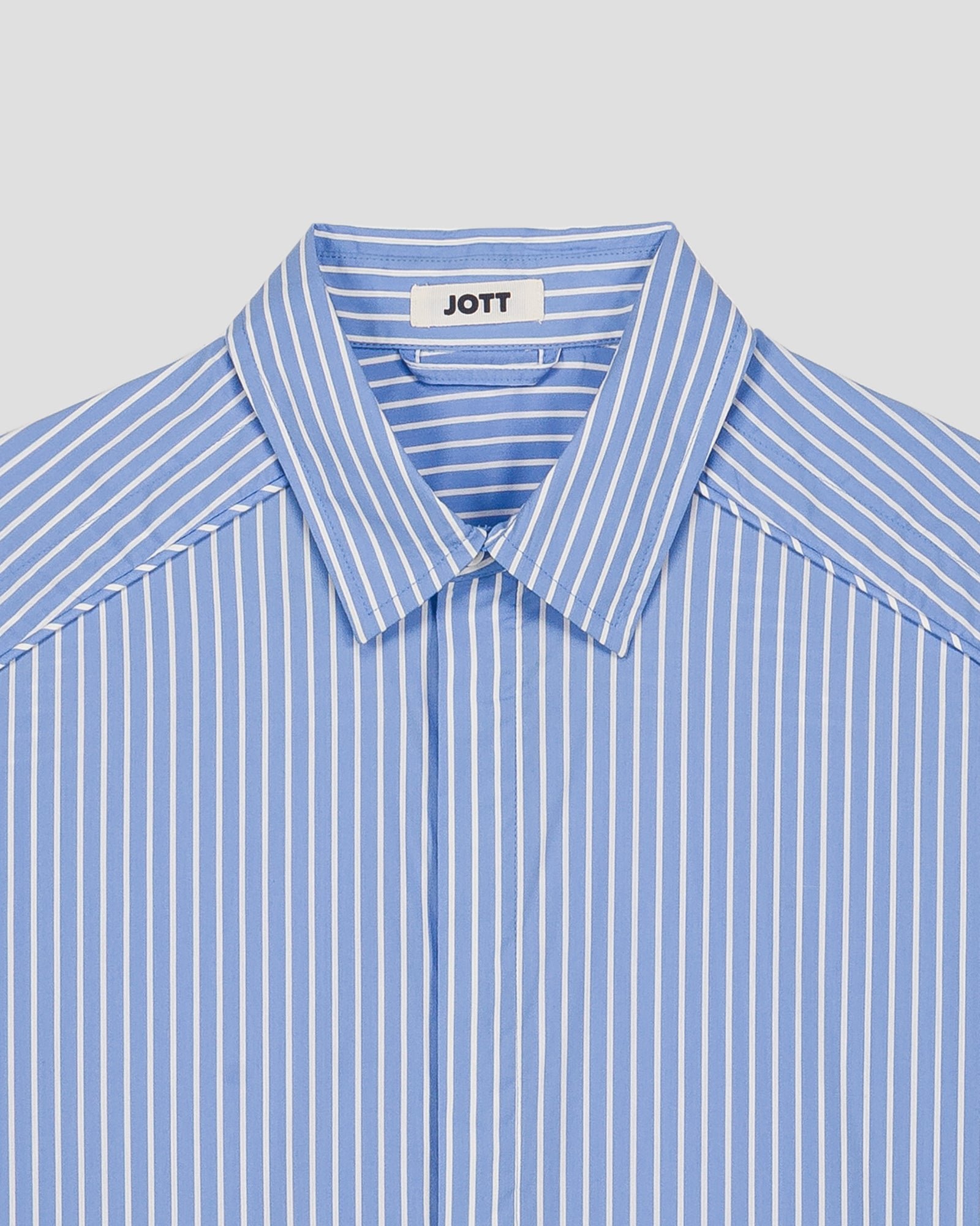 Unisex poplin shirt in duffy stripe fabric JOTT Blue