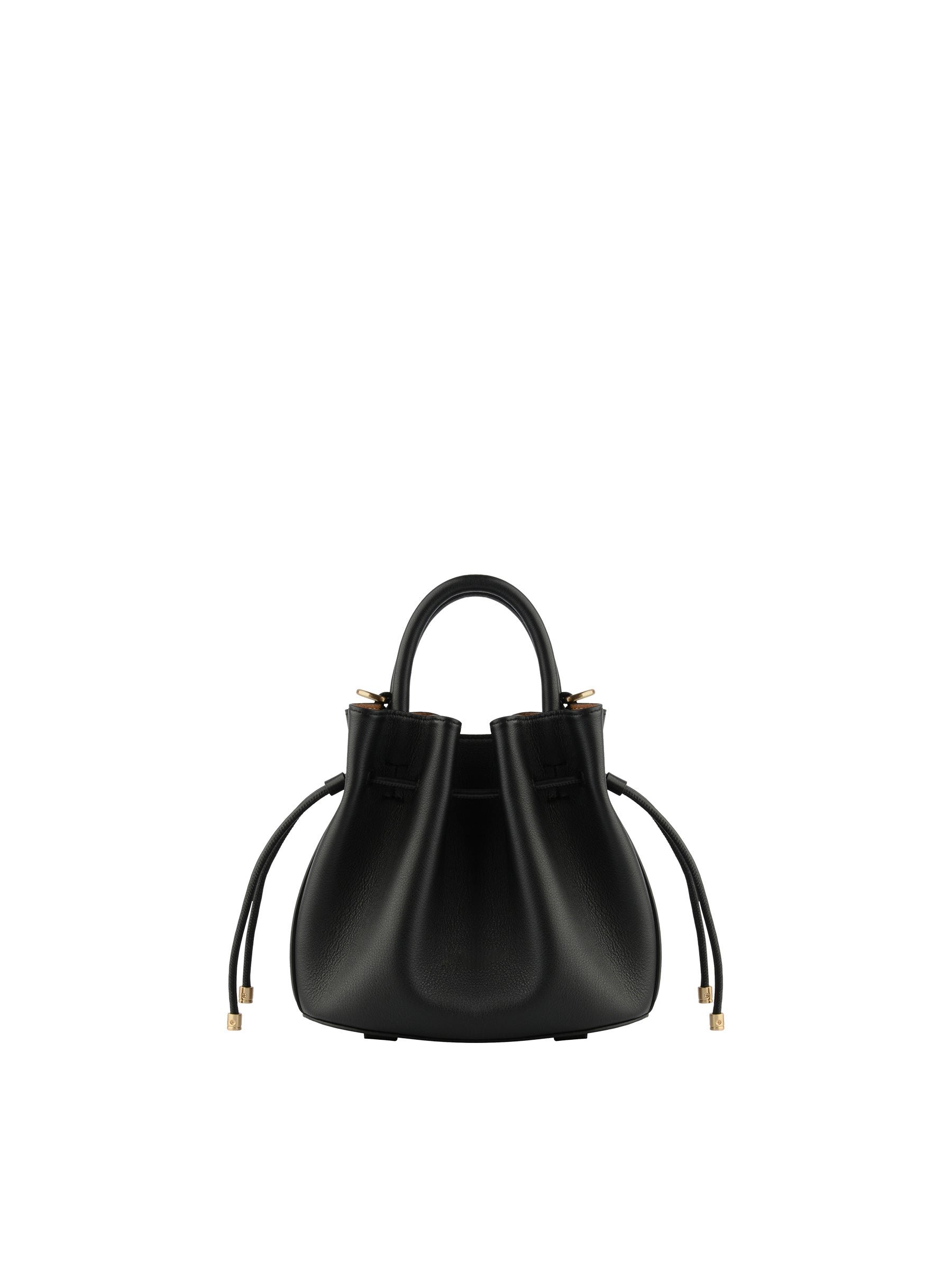Calfskin leather handbag POURCHET Black