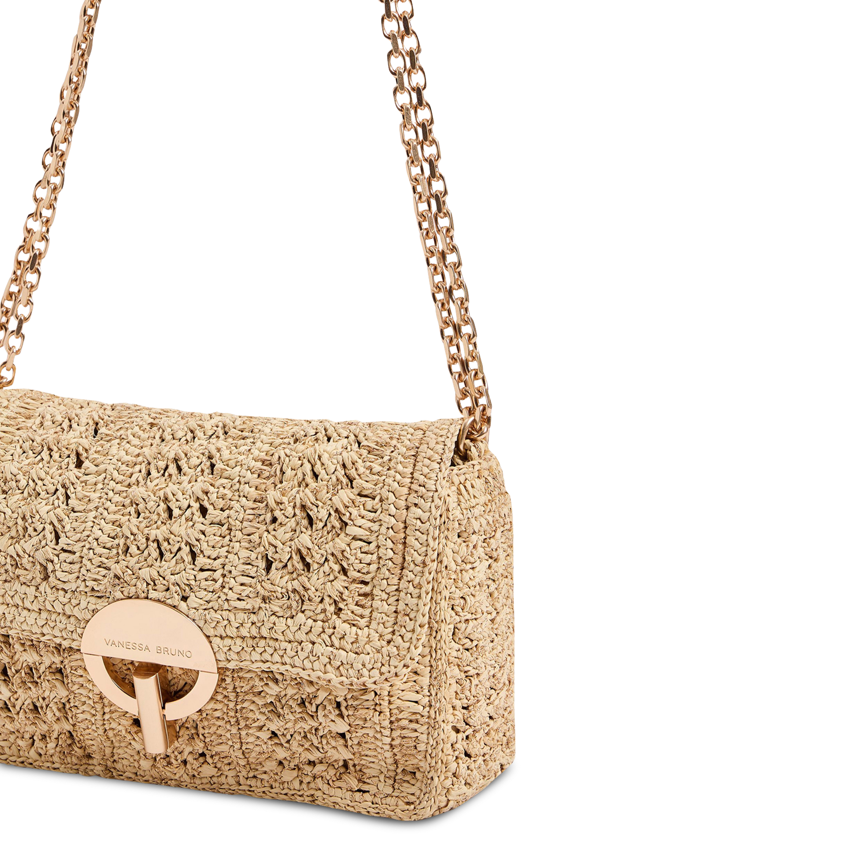 Sac bandoulière en raphia VANESSA BRUNO Beige