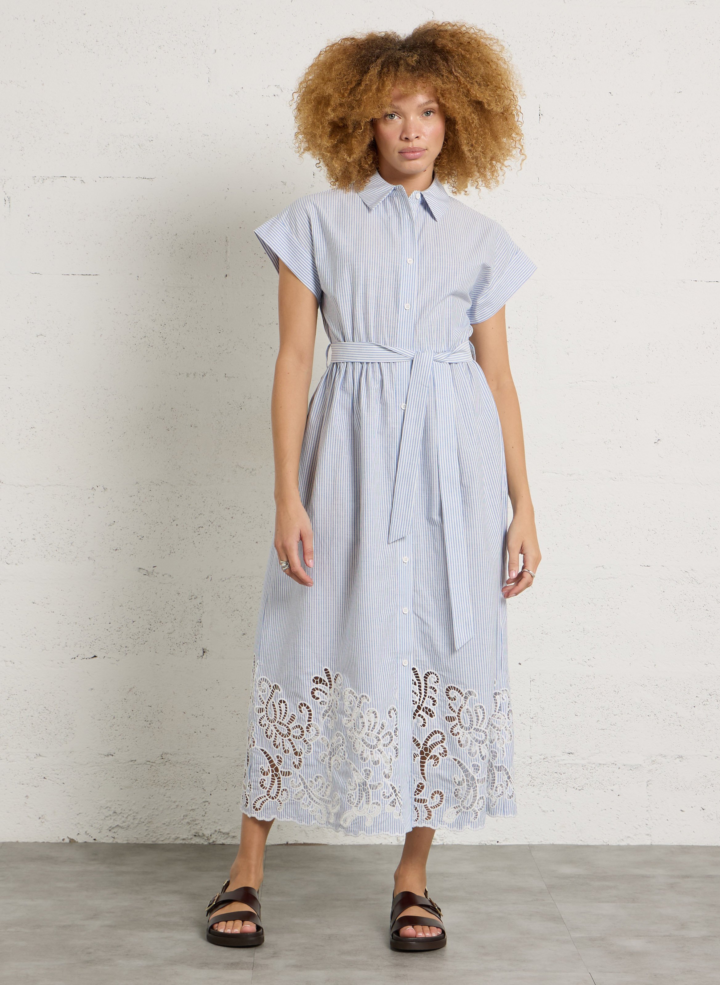 Gestreiftes Hemdkleid SUNCOO Blau