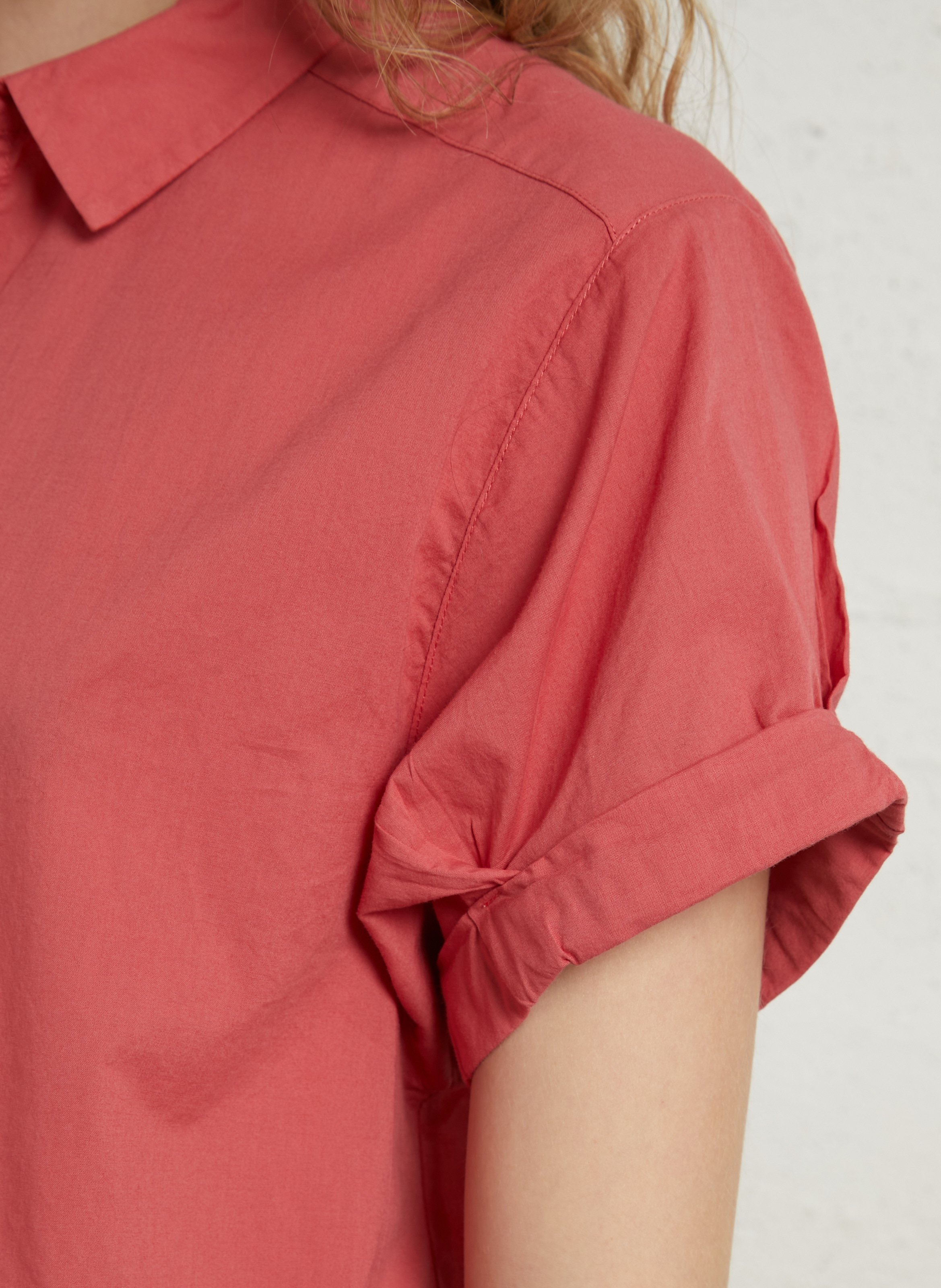 Chemise col classique en coton  SUD EXPRESS Rouge