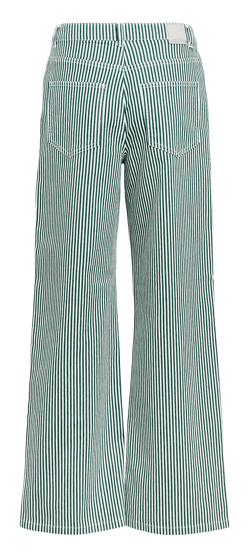 Striped cotton blend flare jeans OBJECT Beige