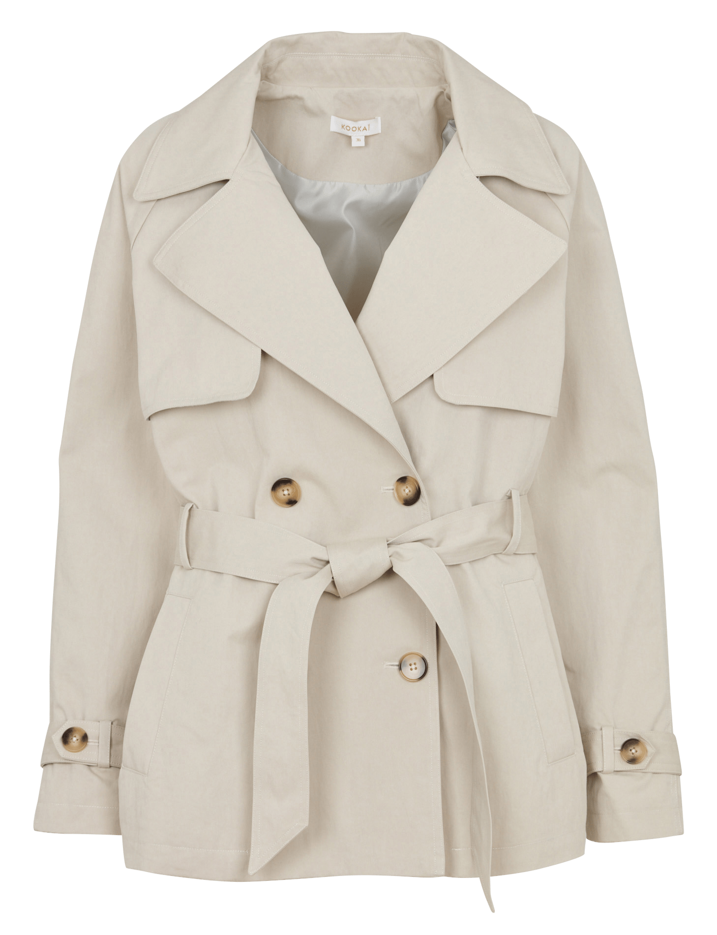 Cotton-blend trench coat with tailored collar KOOKAI Beige