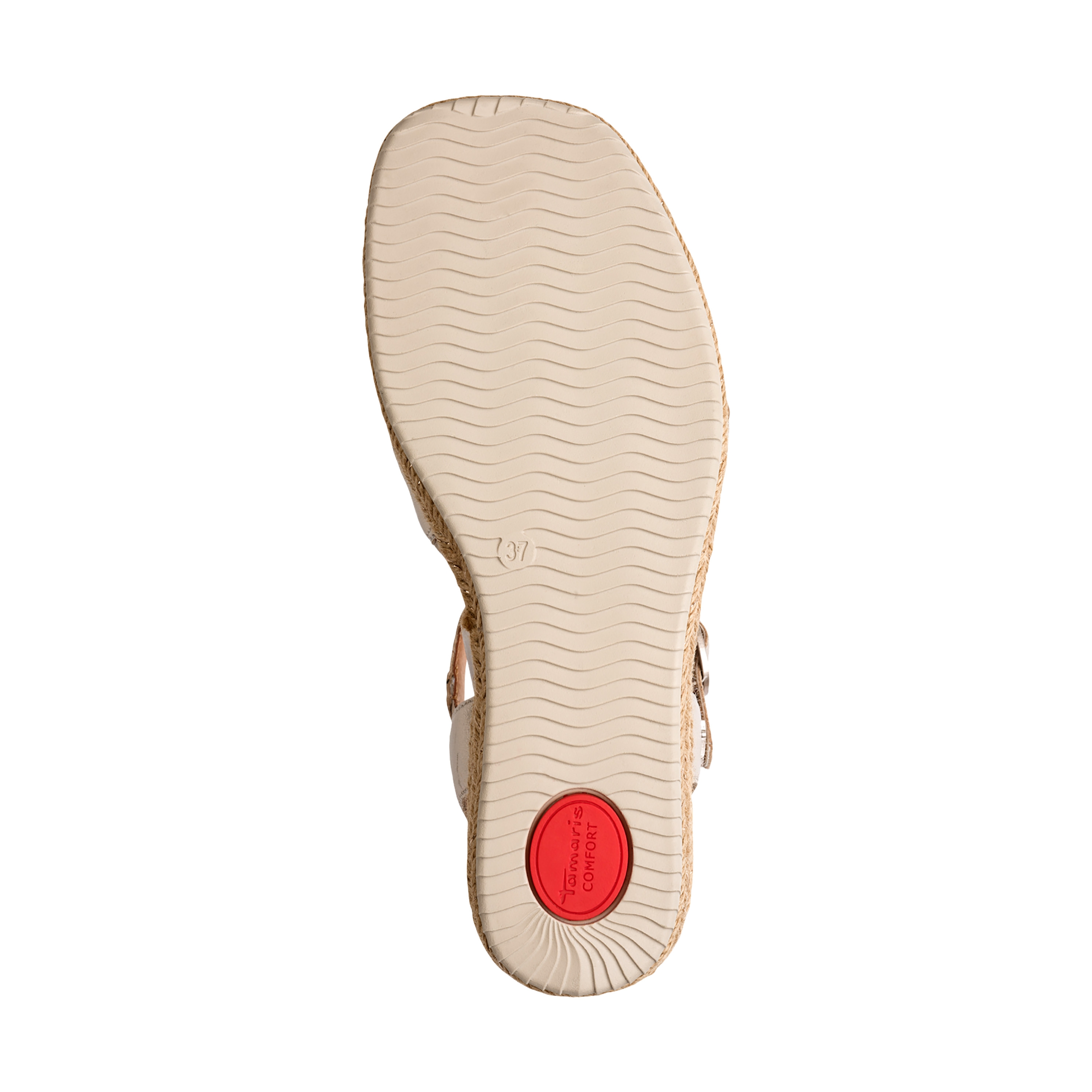 Comfort leather wedge sandals TAMARIS Golden