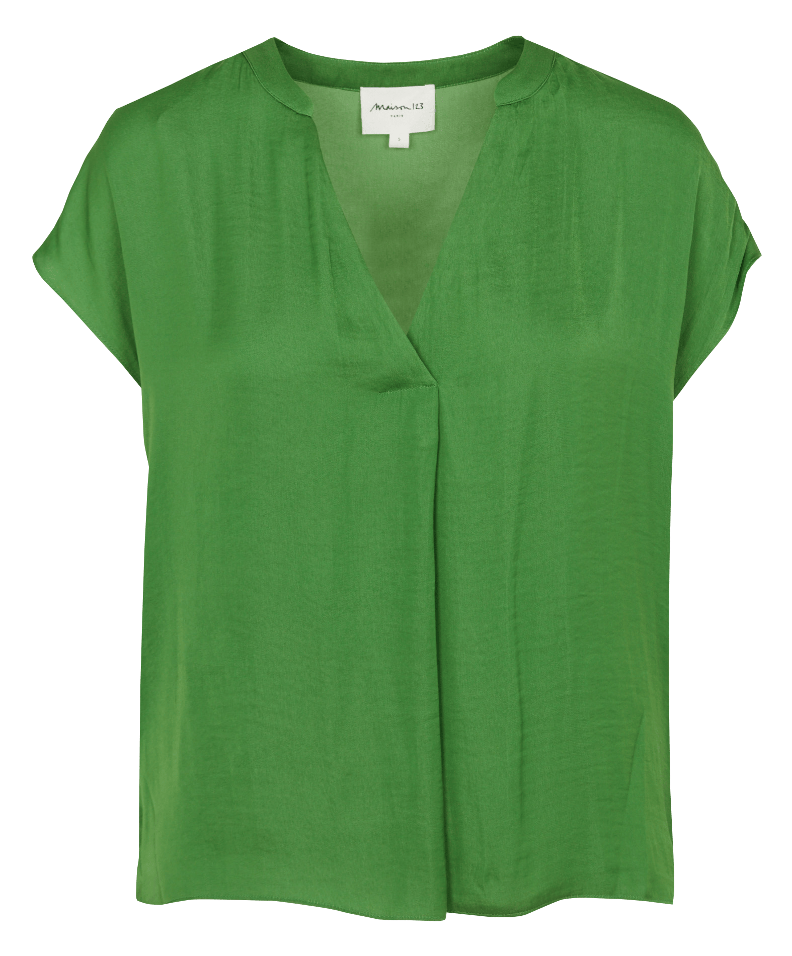 Top satiné col tunisien MAISON 123 Vert