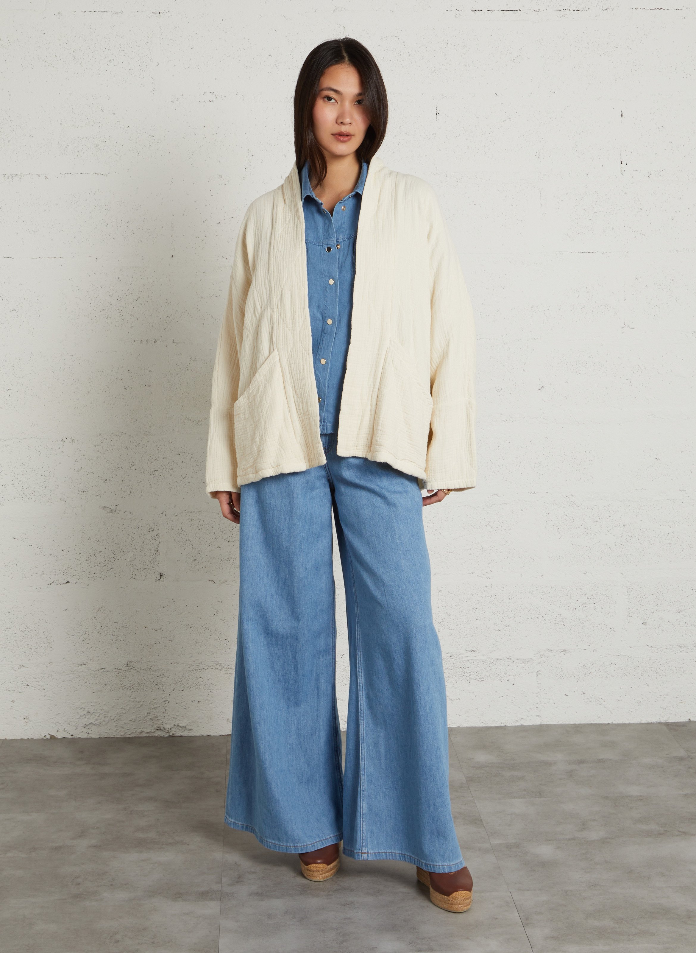 Wijde jeans - katoenblend MAISON 123 Blauw