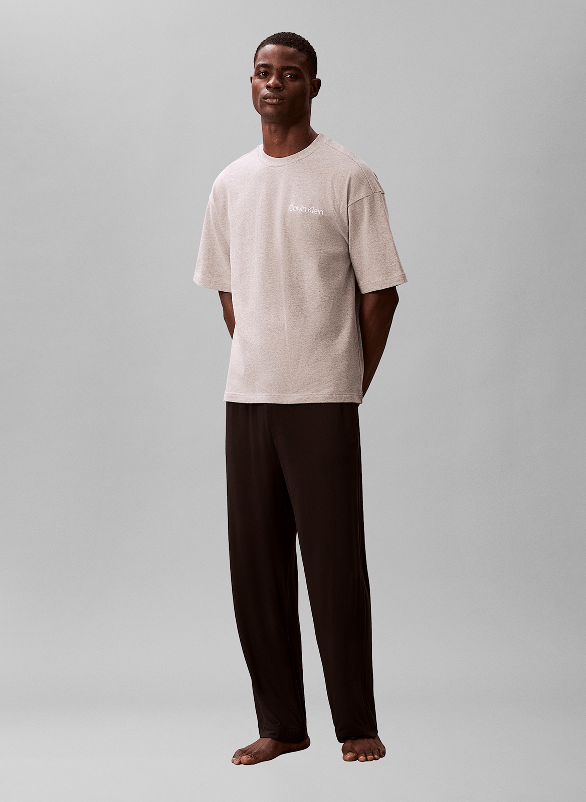 Tee-shirt oversize col rond en coton CALVIN KLEIN UNDERWEAR Gris