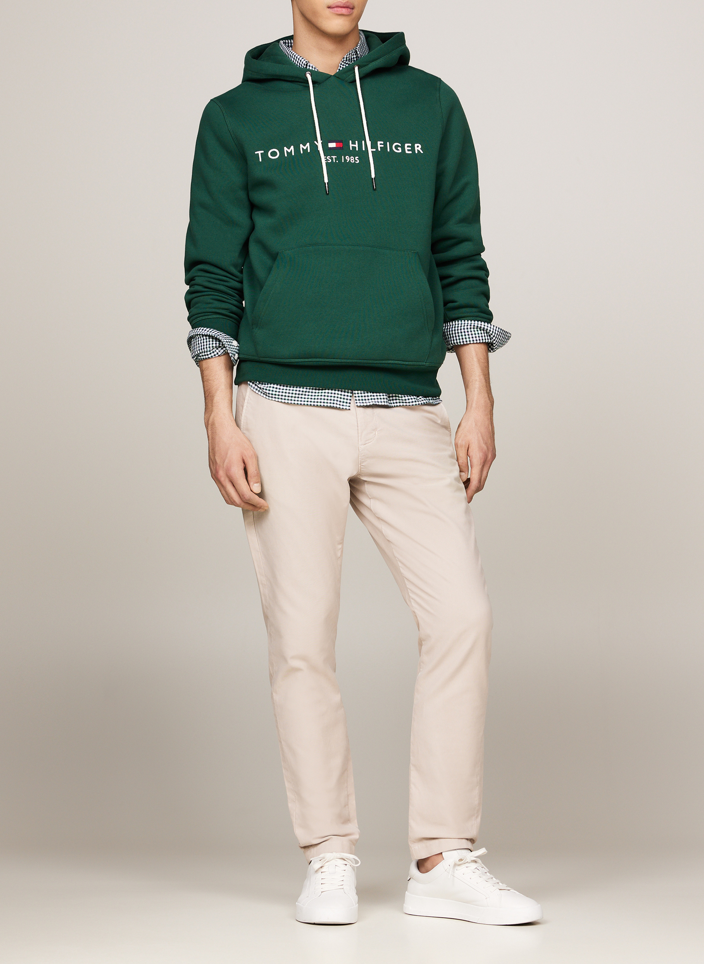 Baumwoll-Sweatshirt mit Kapuze TOMMY HILFIGER Grun