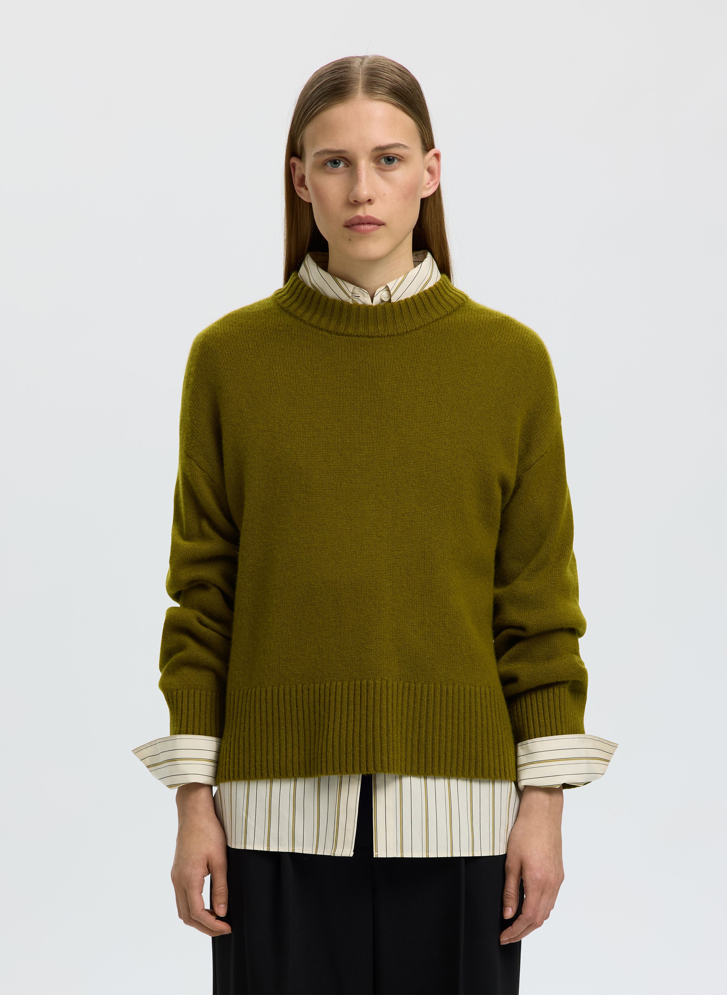 Straight wool and cashmere high-neck sweater SELECTED