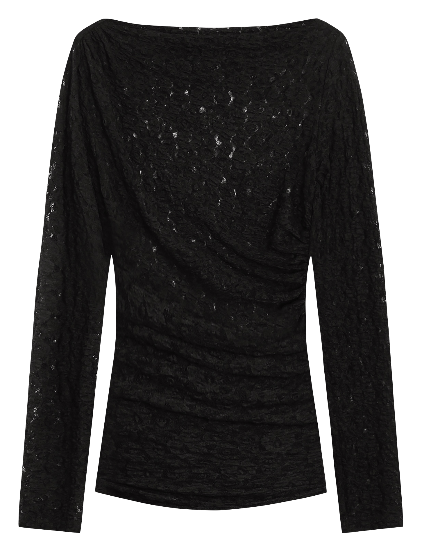 Straight round-neck lace top | Black GRACE ET MILA Women