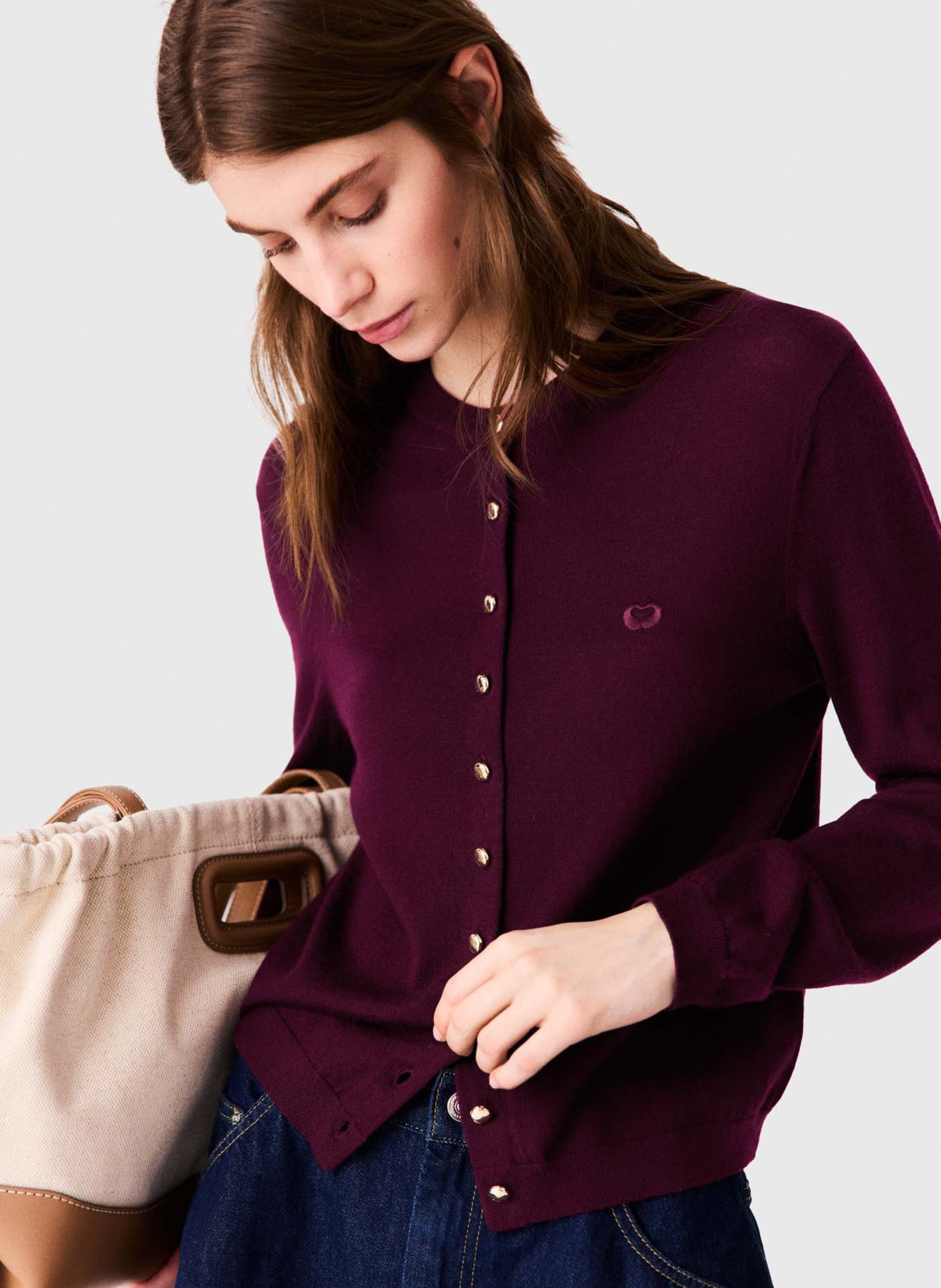 Rechte wollen cardigan MAJE Violet