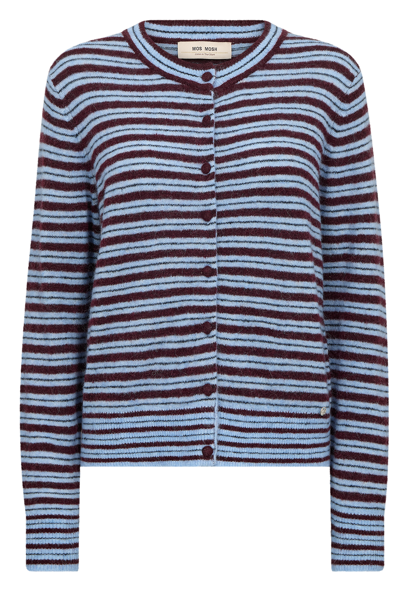 Striped wool blend cardigan MOS MOSH Red