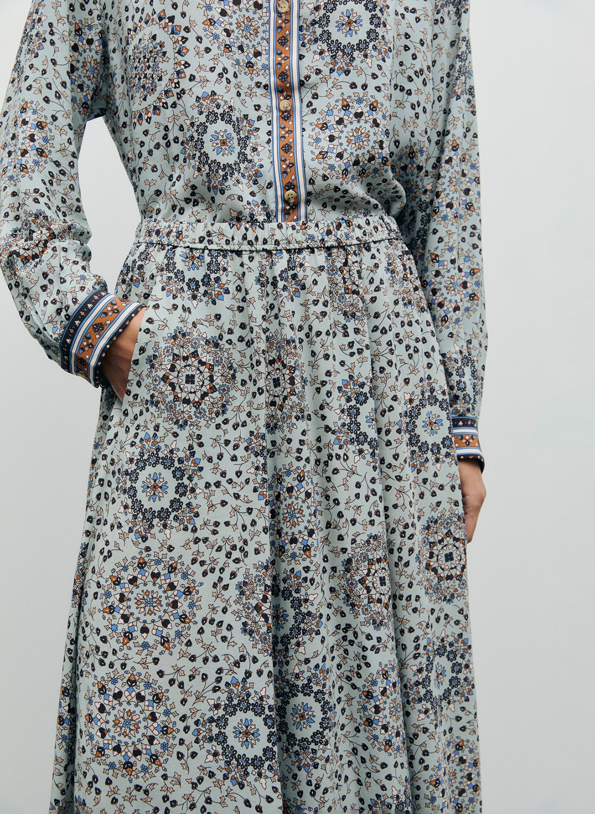 Midirock mit Print GERARD DAREL Blau