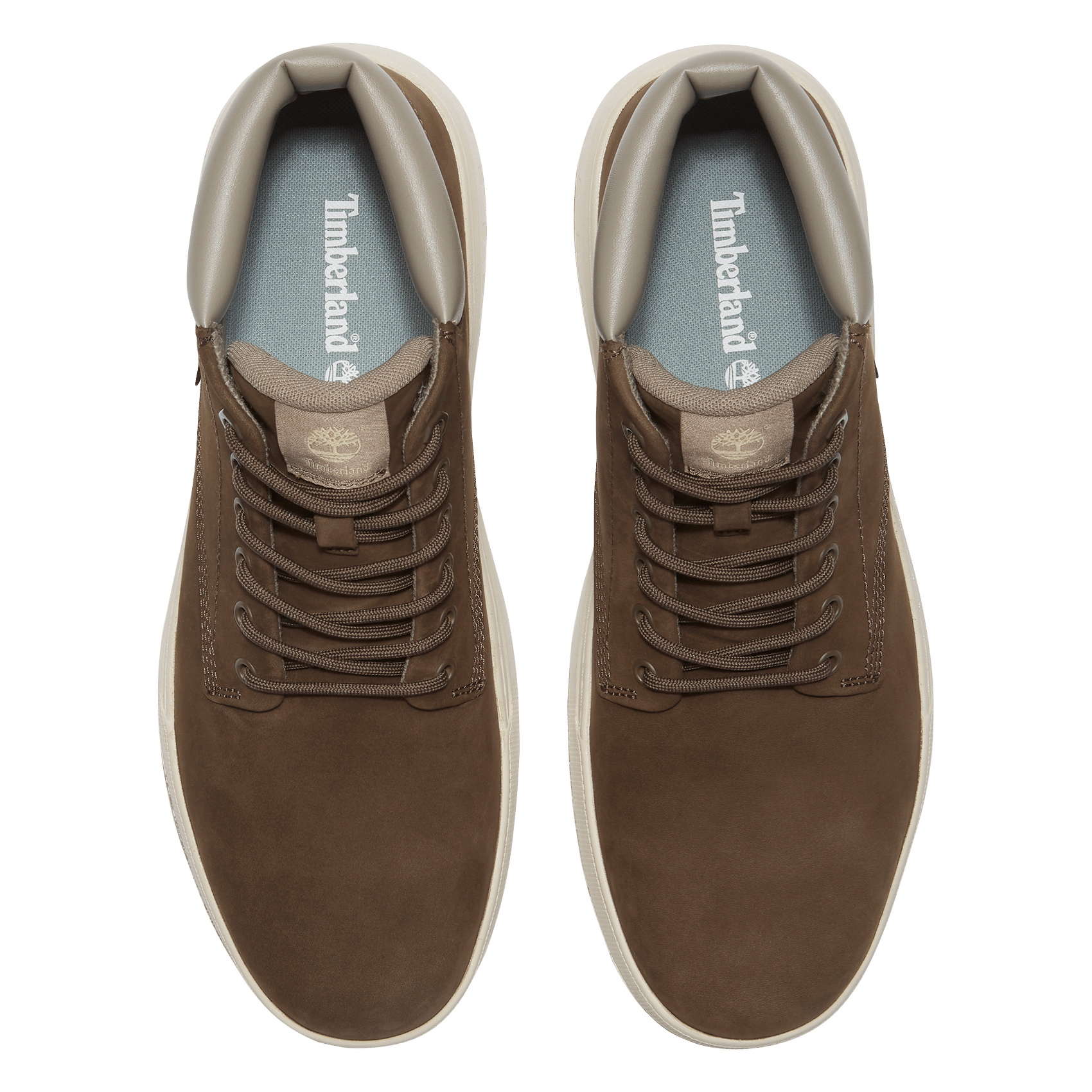 Baskets basses à lacets unies en cuir TIMBERLAND Marron