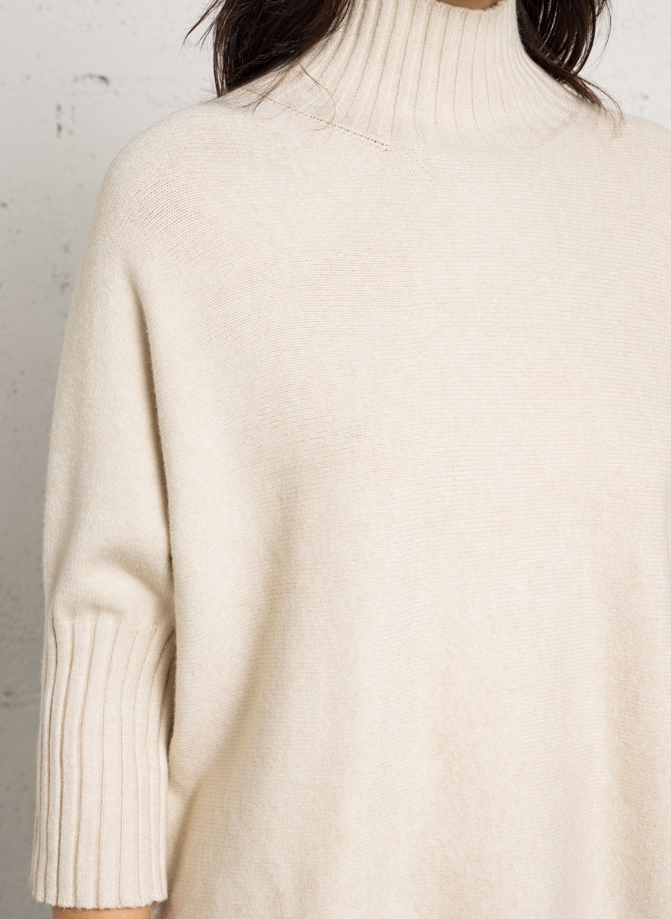 Loose-fit high-neck sweater IMPERIAL Beige