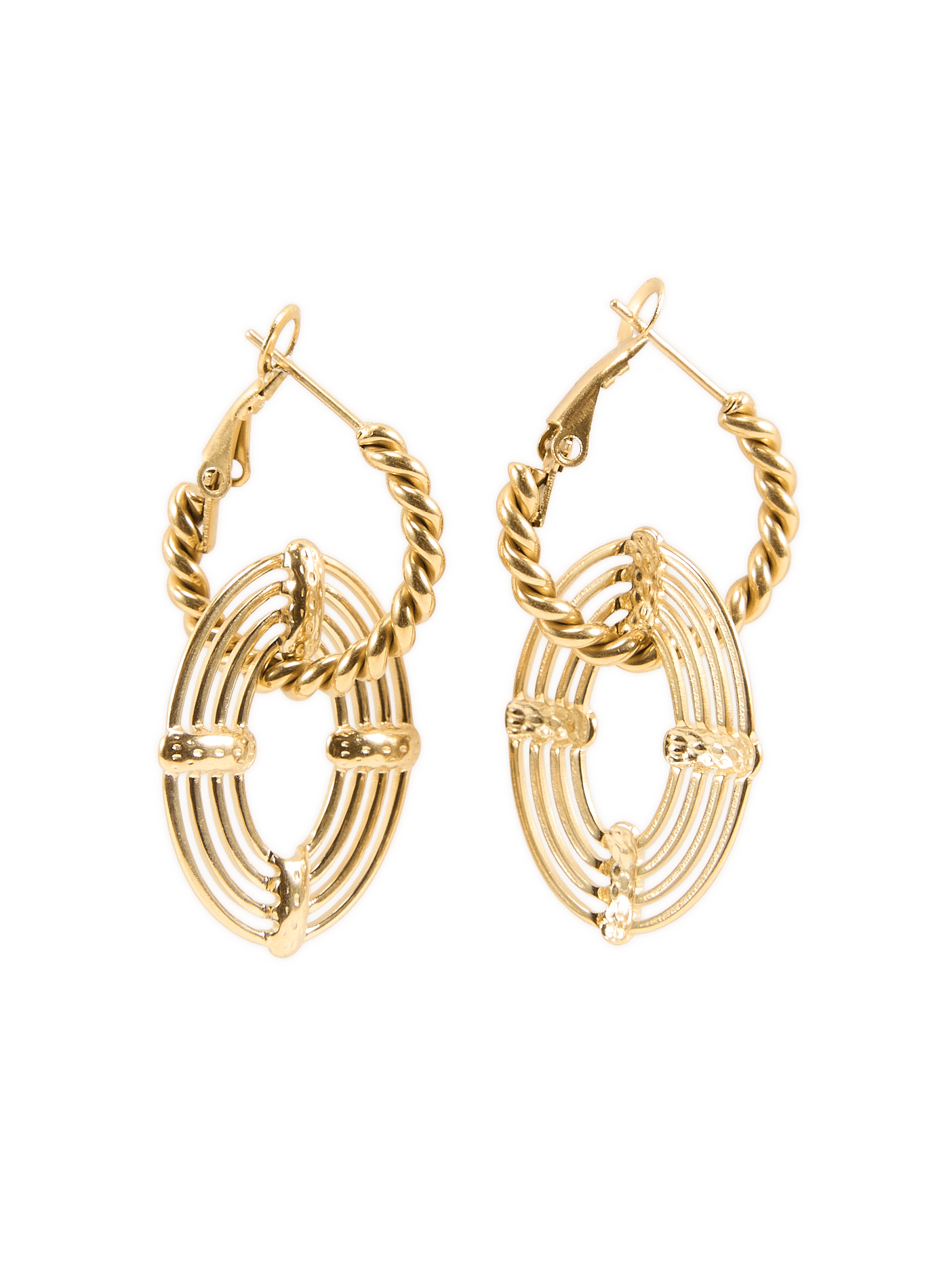 Twisted dangling earrings AU PRINTEMPS PARIS Golden