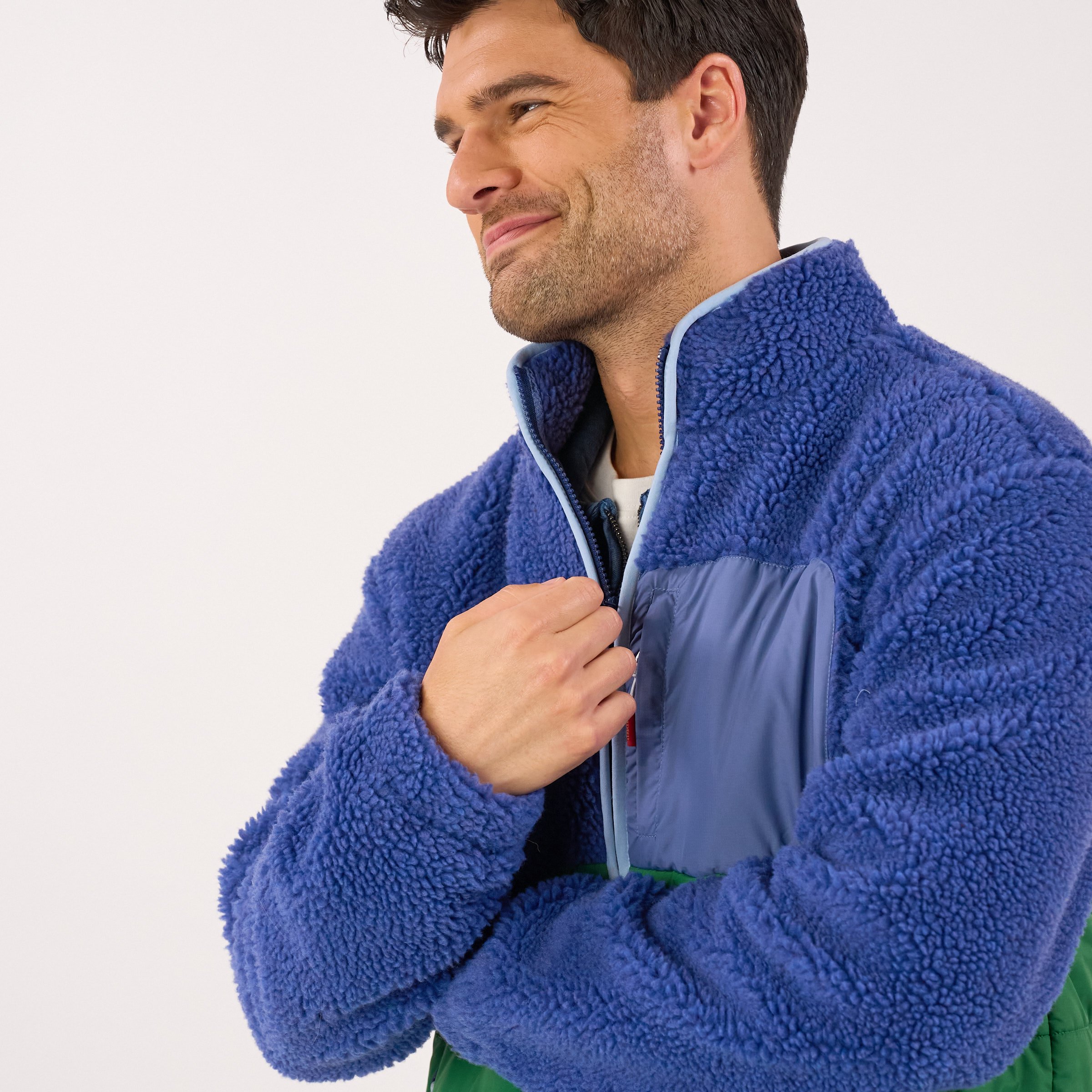 Sherpa bi-material jacket | Blue BILLYBELT Men