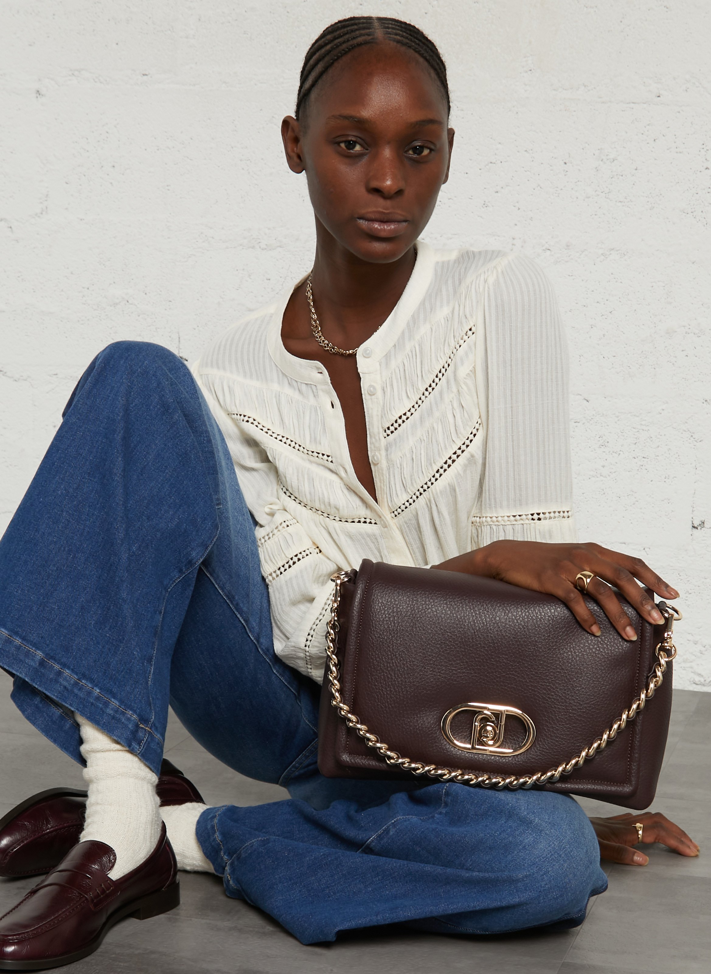 Sac bandoulière effet cuir LIU JO Prune