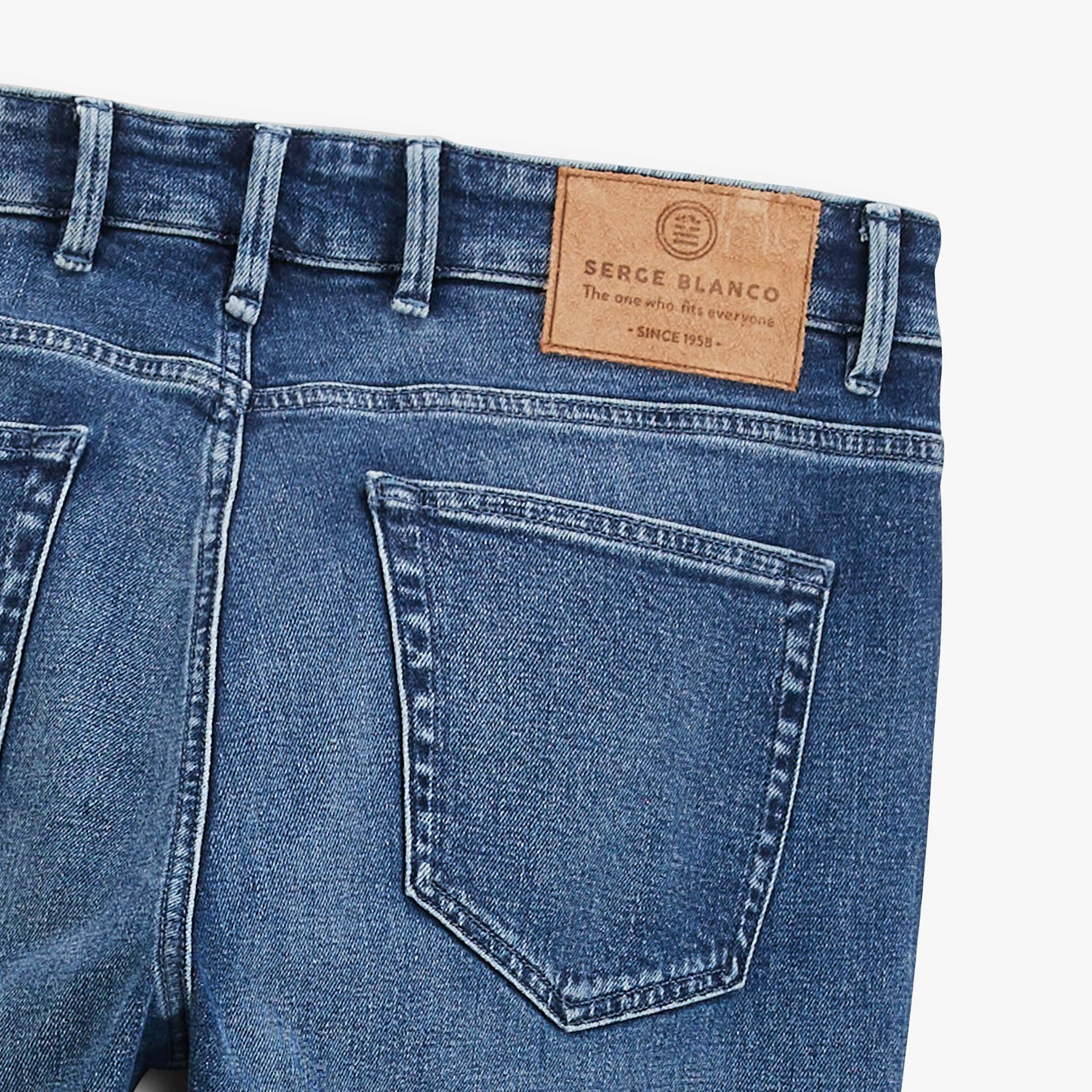 Slim 325 stretch denim jeans in medium blue washed powertwist SERGE BLANCO Blue