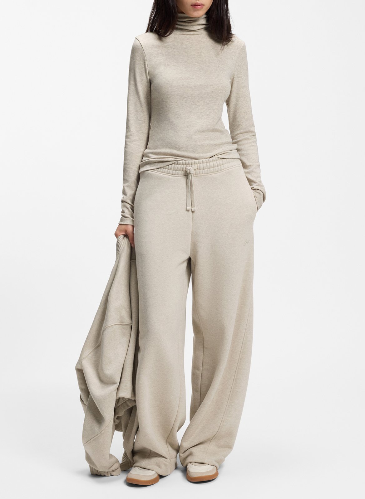 Straight-leg cotton-blend pants BOSS Khaki