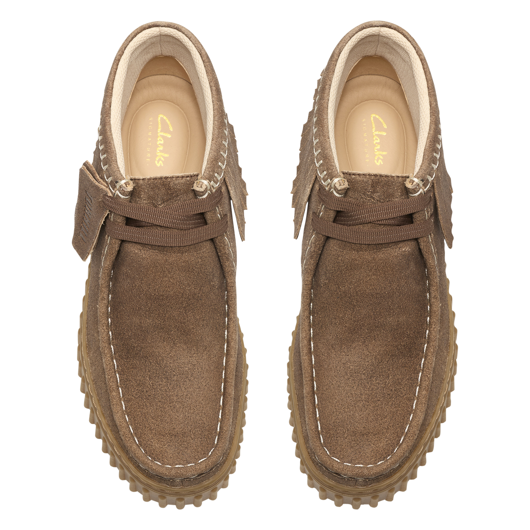 Lederstiefel mit abgerundeter Spitze CLARKS Braun