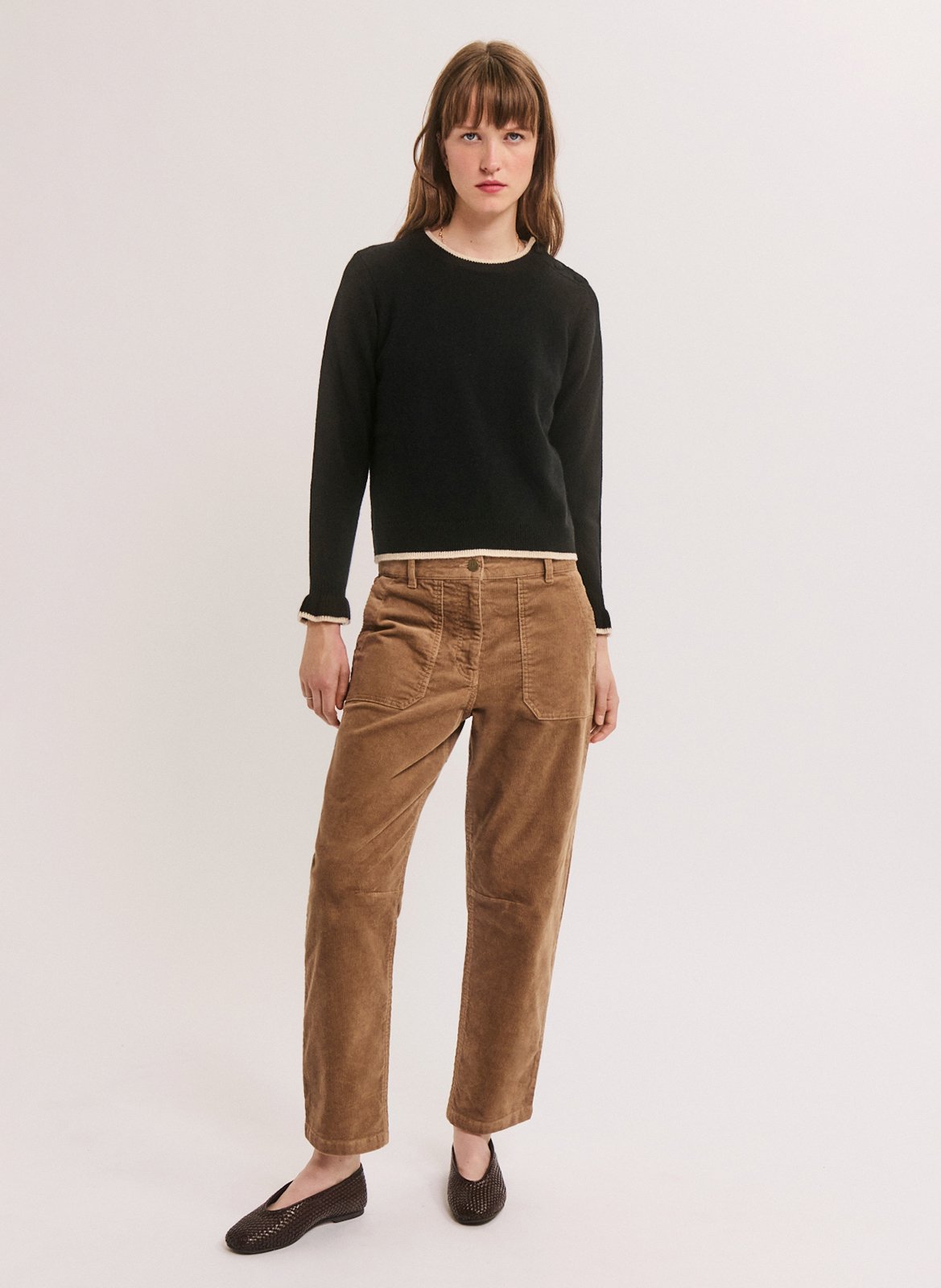 Round-neck wool-blend sweater PABLO Black